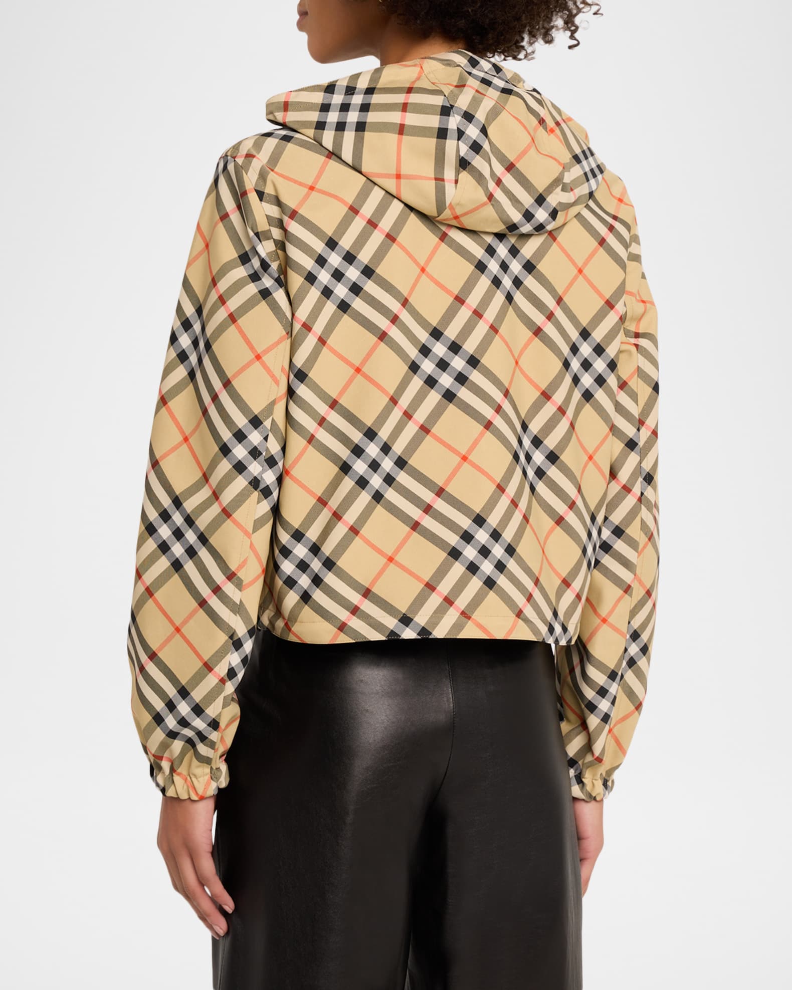 トップス Burberry Burberry Reversible Check Crop Zip Jacket | Neiman Marcus