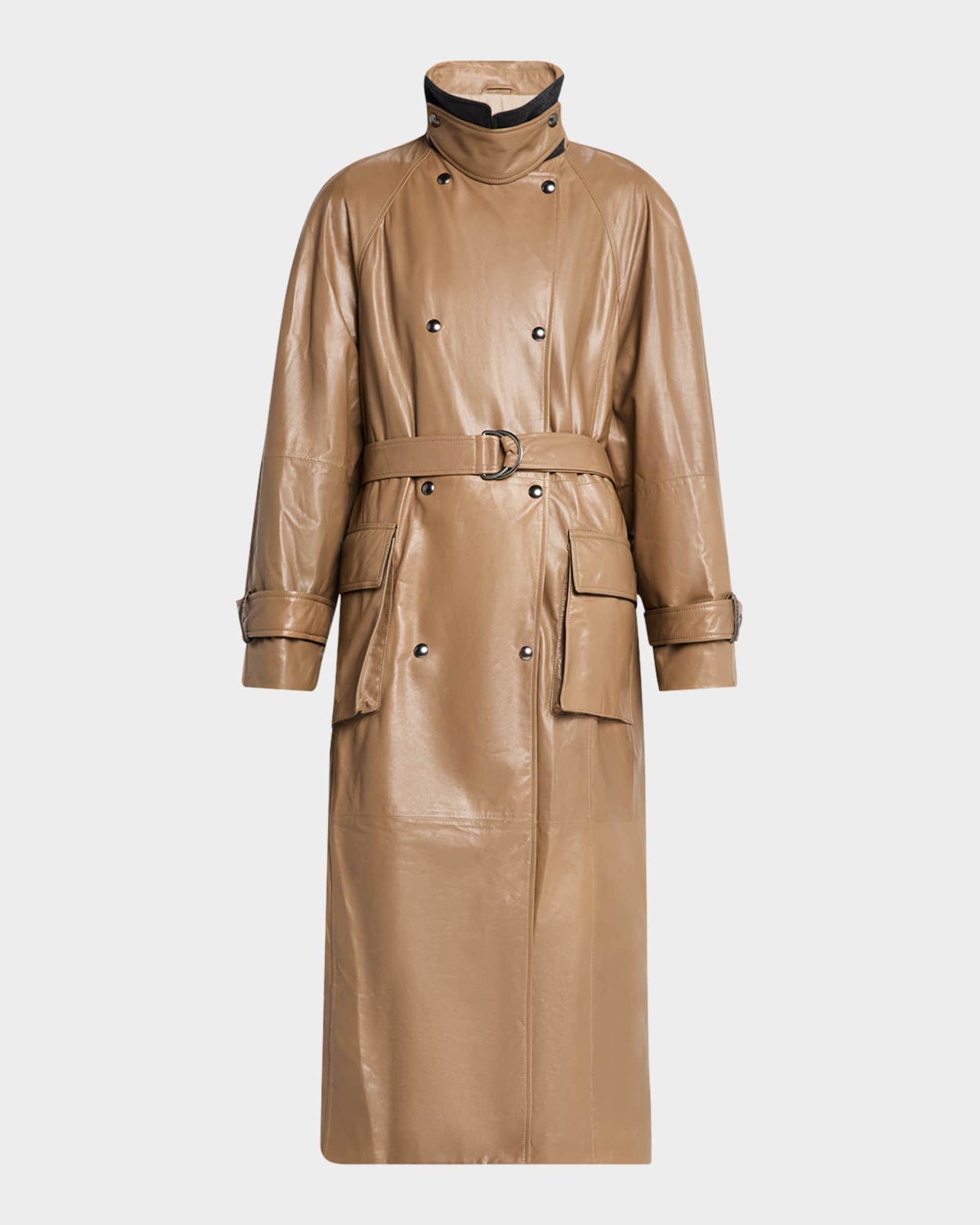 トレンチコート BRUNELLO CUCINELLI TRENCH WITH MONILE DETAIL Trench coat with monili for Woman in Beige | Brunello Cucinelli