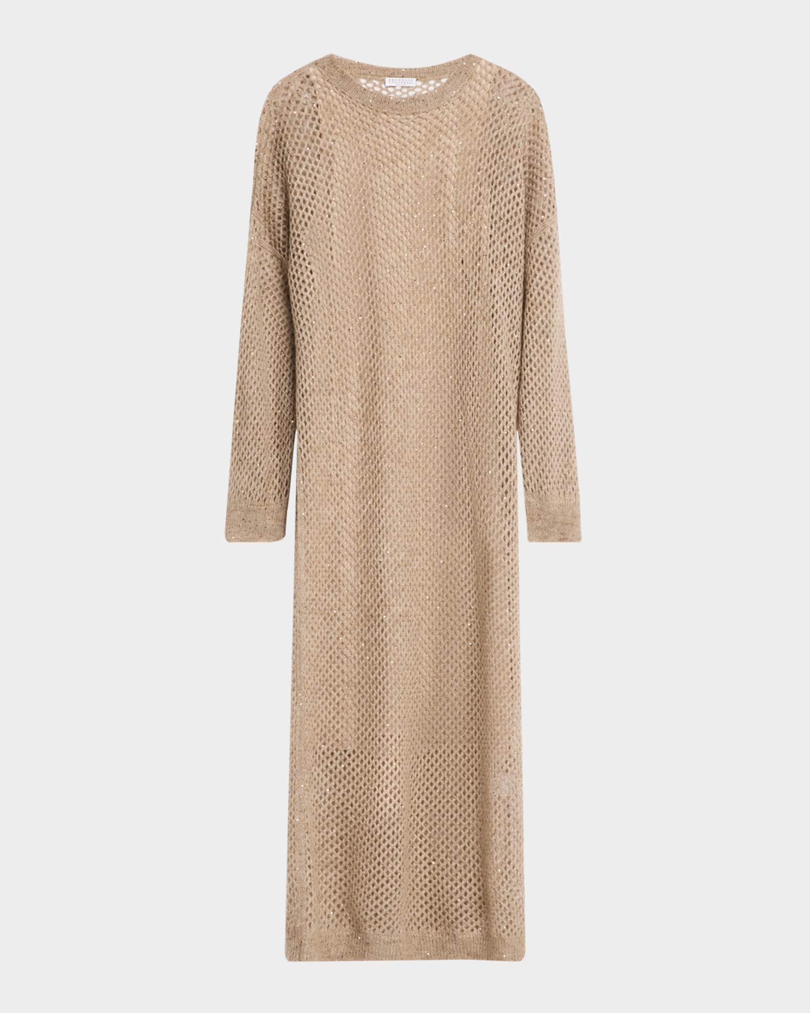 BRUNELLO CUCINELLI★Paillette Cashmere Silk Sweater Dress NWT$4145 Brunello Cucinelli Cashmere-Silk Sequined Knit Maxi