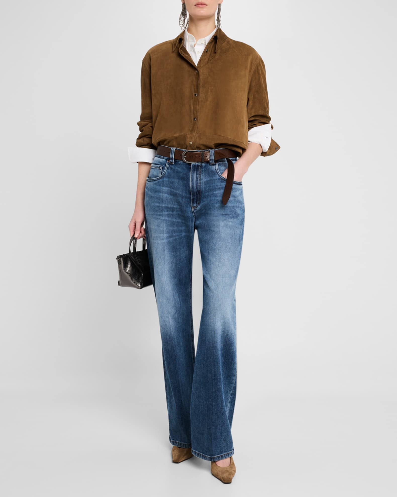 Suede Button-Down Shirt Jacket 1