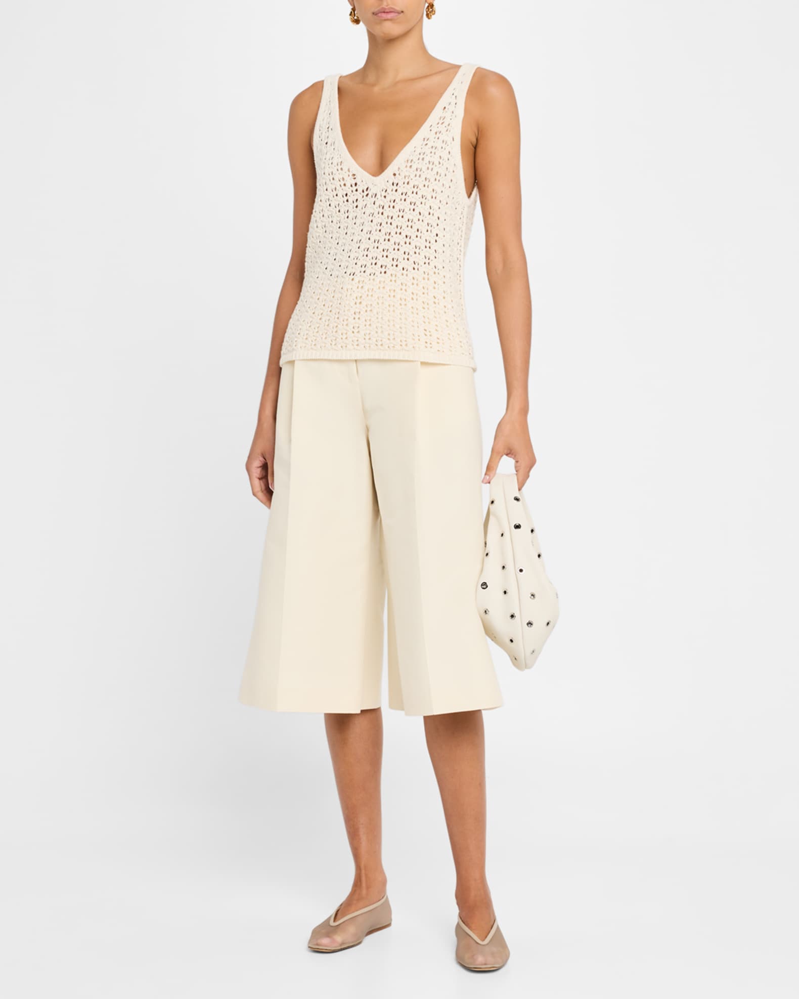 Open Crochet Pima Cotton Tank 1