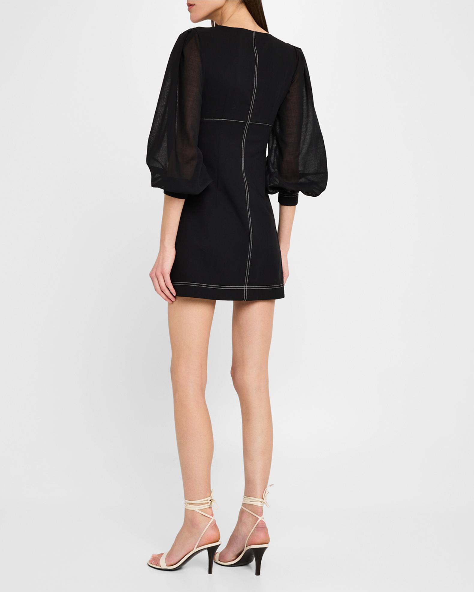 philosophy di lorenzo serafini mini dress Balloon-Sleeve Mini Dress In Multi Black