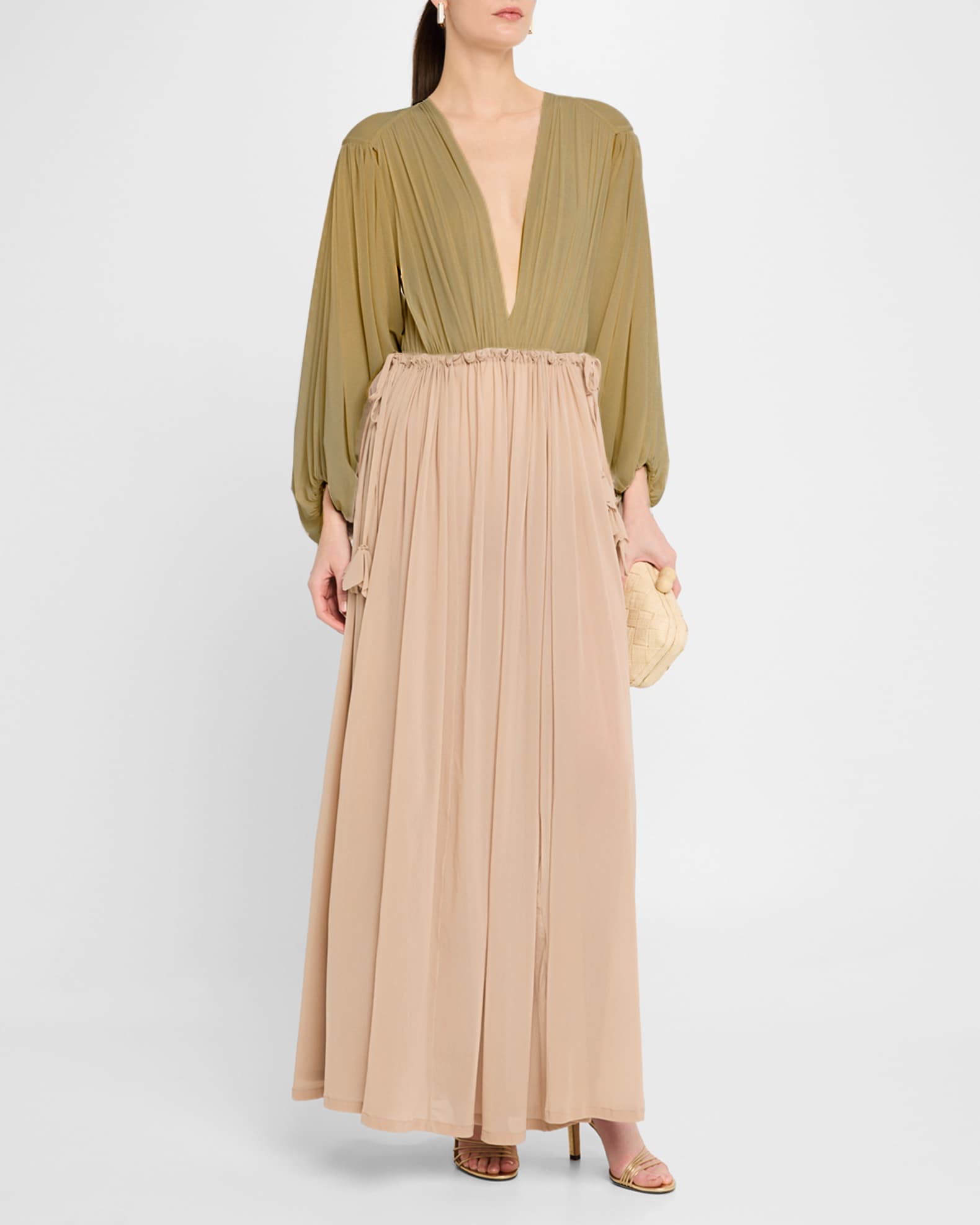 Philosophy di Lorenzo Serafini Plunging Gathered Long-Sleeve