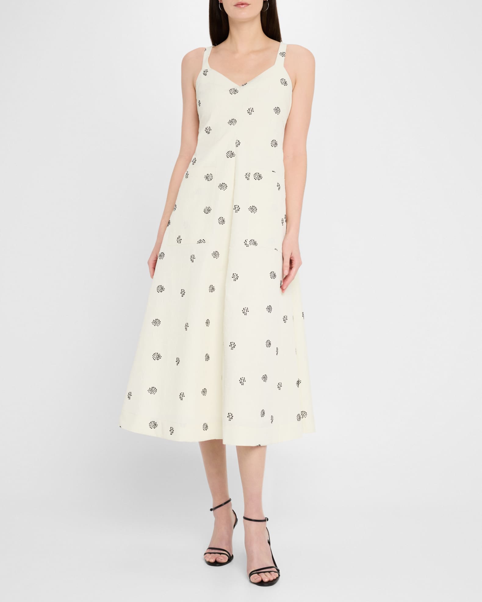 Pocktail Spotted Sleeveless Midi Dress 1