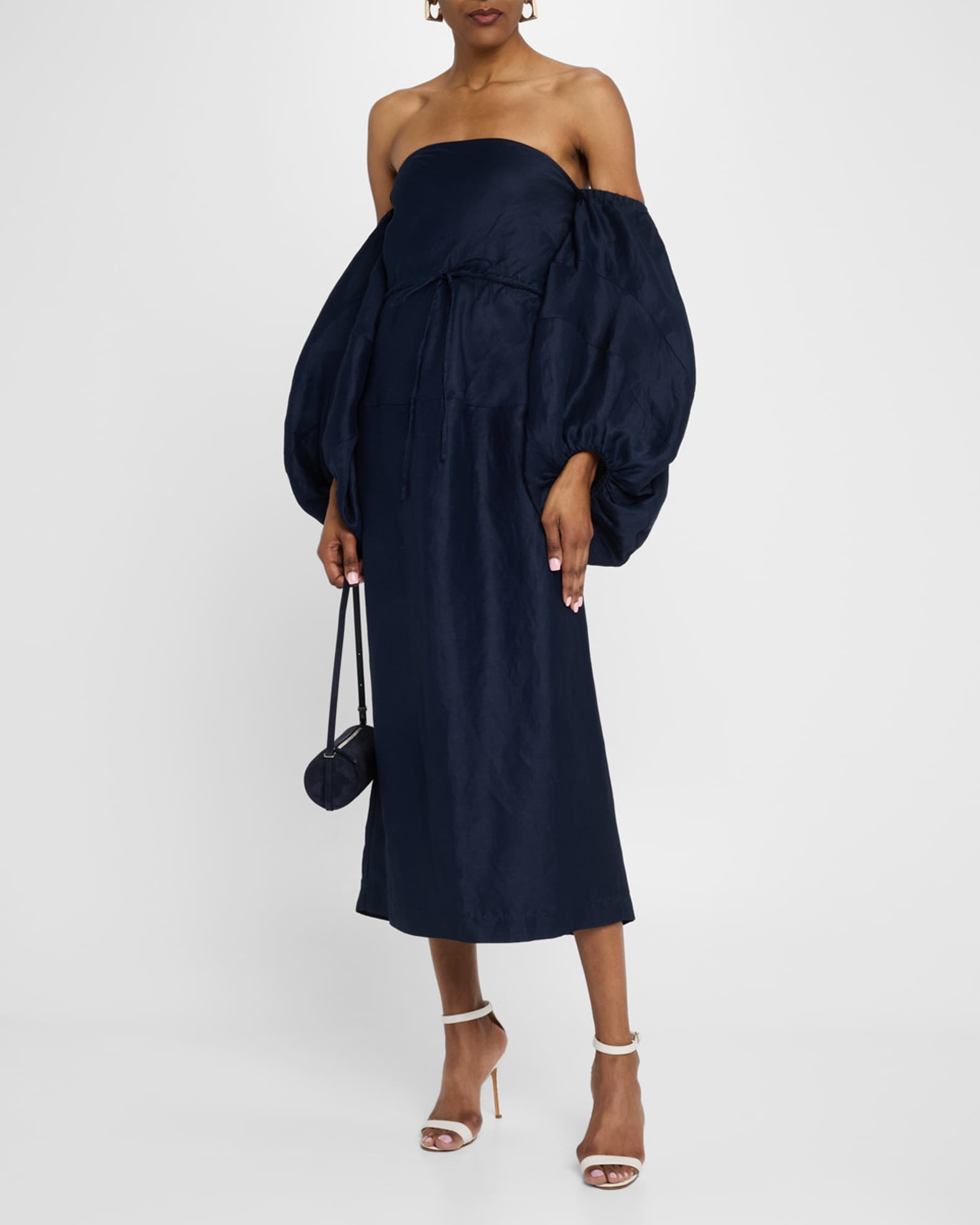 rosie assoulin golden afternoon dress in linen Rosie Assoulin Golden Afternoon Dress