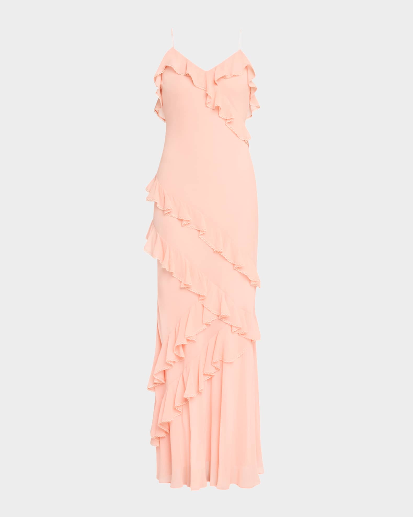 Rialto Asymmetric Ruffle Maxi Dress 0