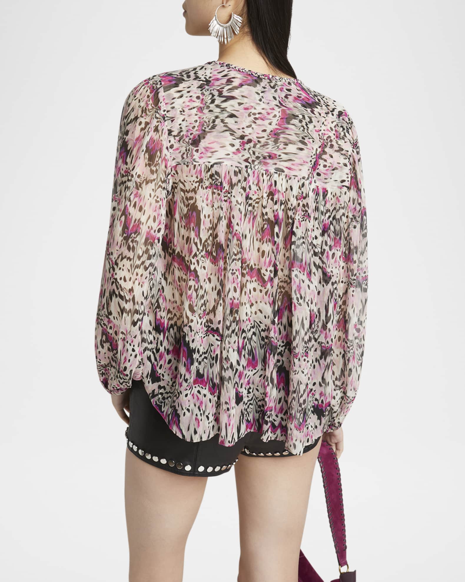 20-60代 人気ファッションブランド Isabel Marcus Neiman | Top Silk Drawcord Printed Ametissa Marant トップス