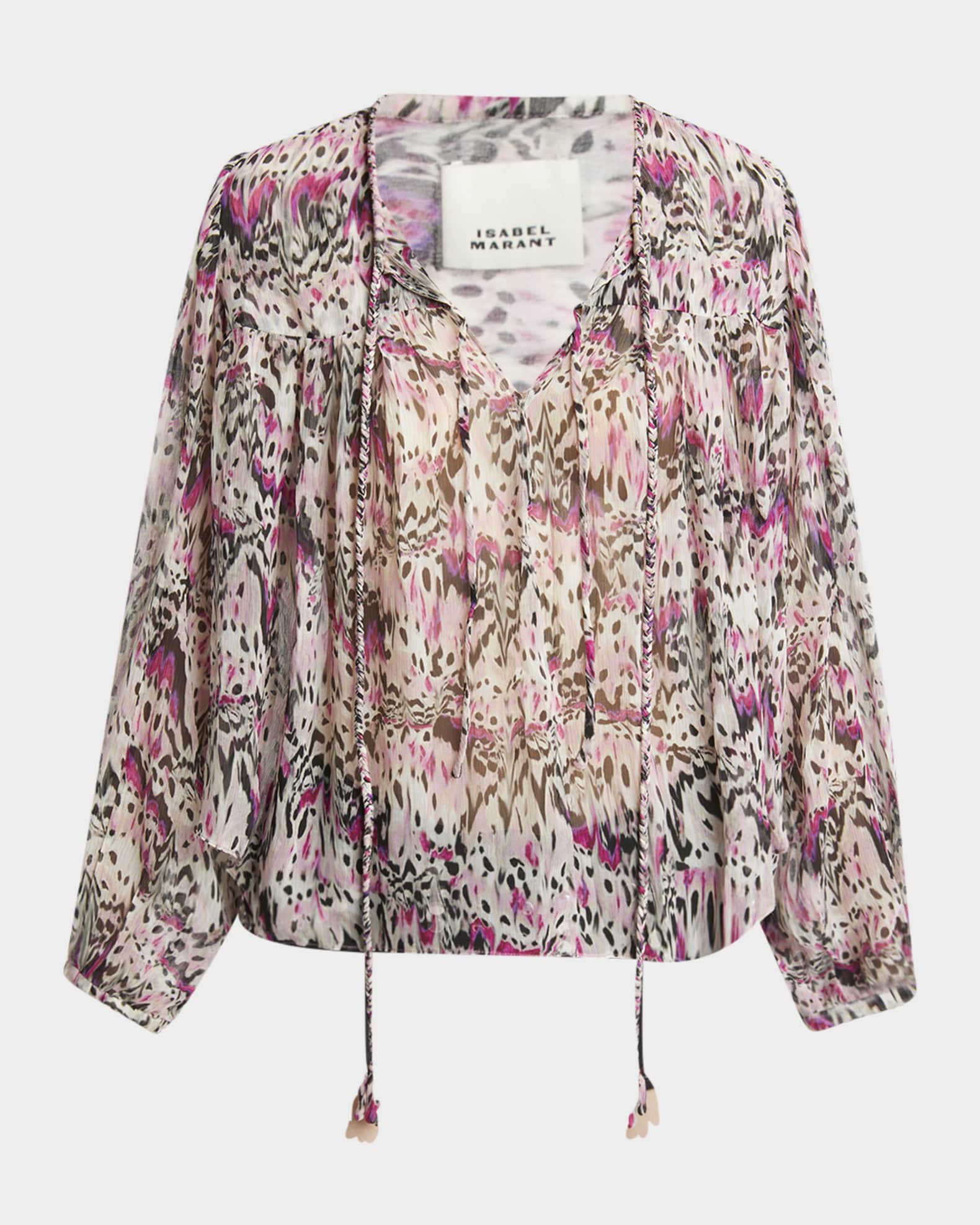 Ametissa Printed Drawcord Silk Top 0