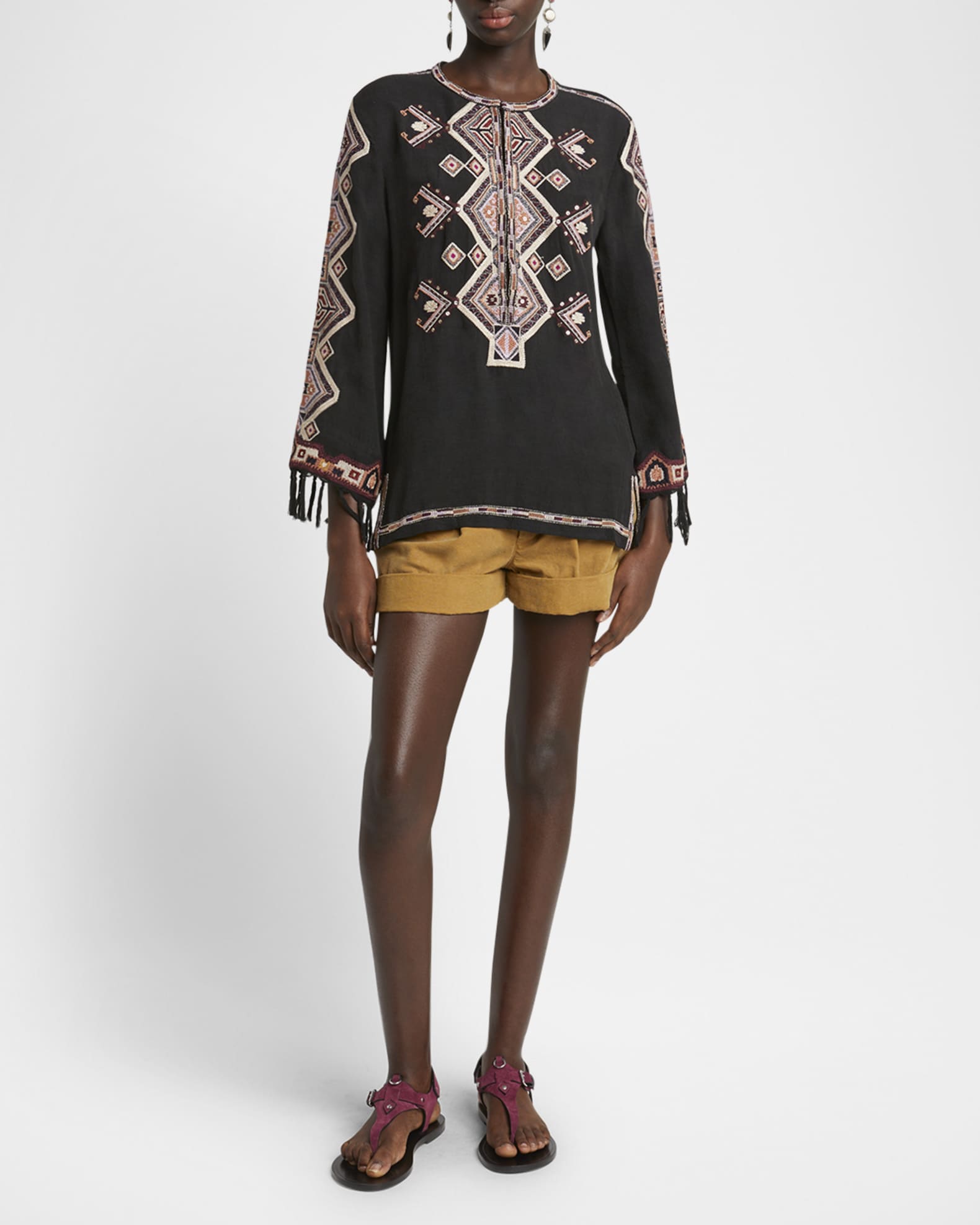 Zelda Embroidered Matka Silk Top 1