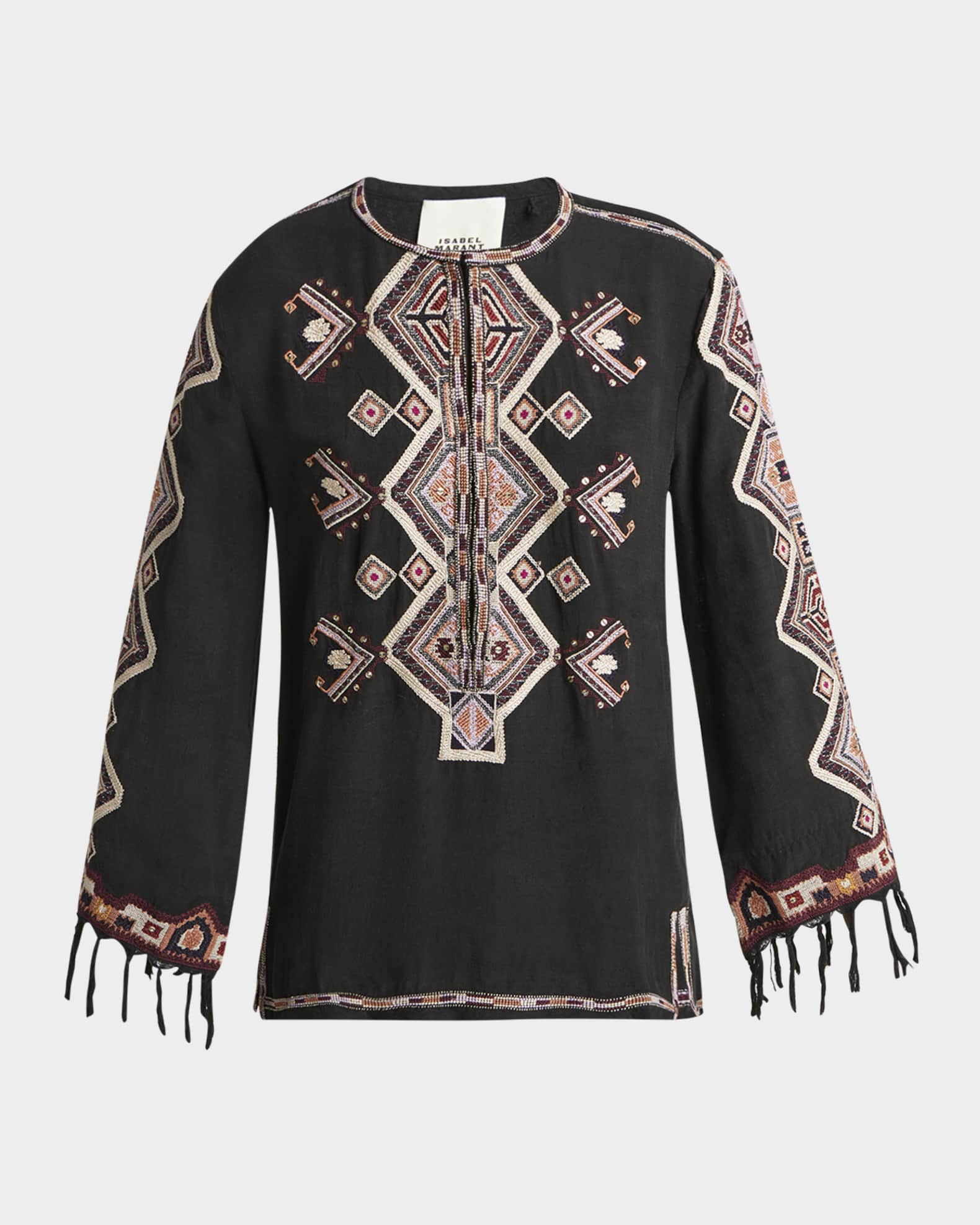Zelda Embroidered Matka Silk Top 0
