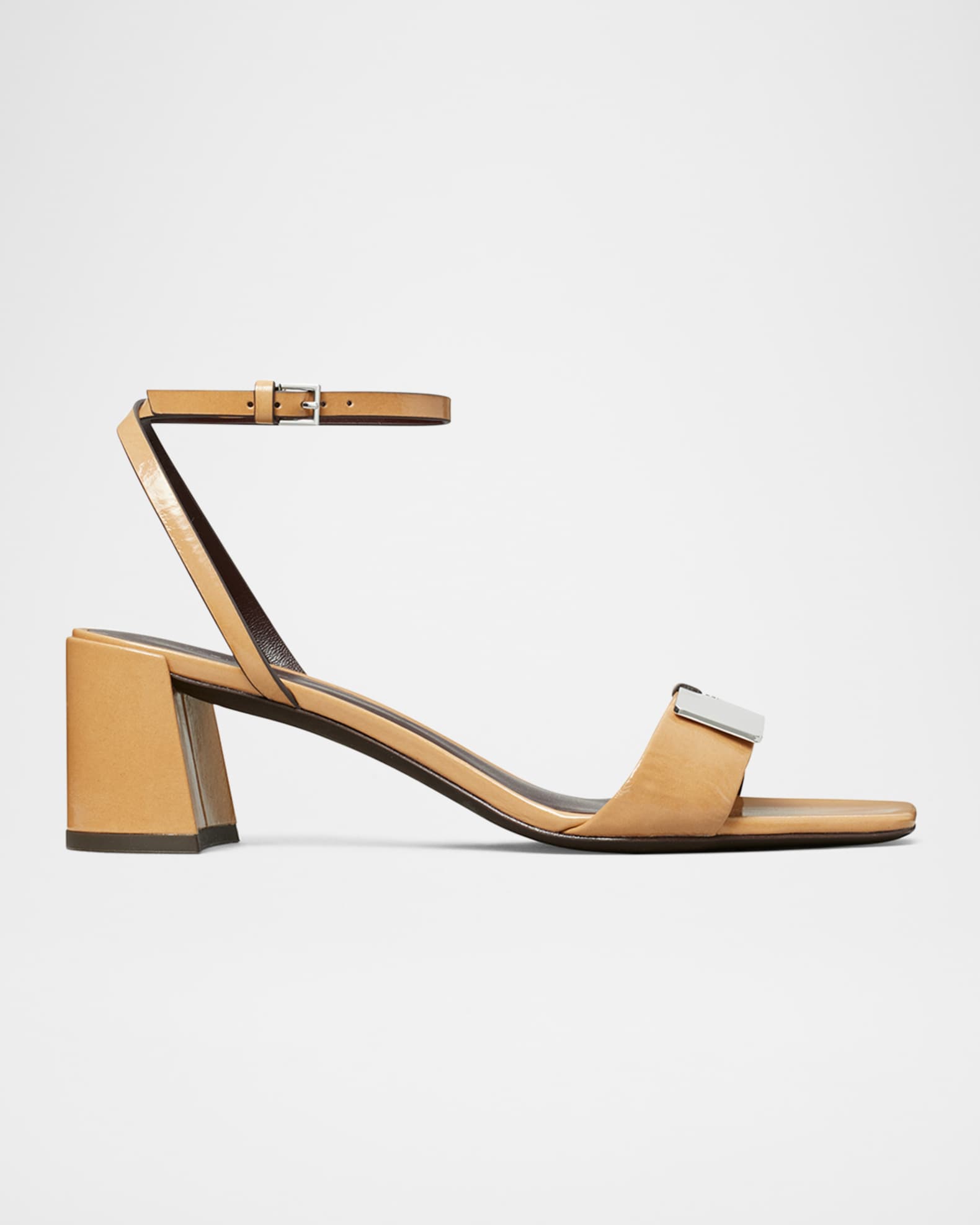 Gigi Leather Bar Ankle-Strap Sandals 0