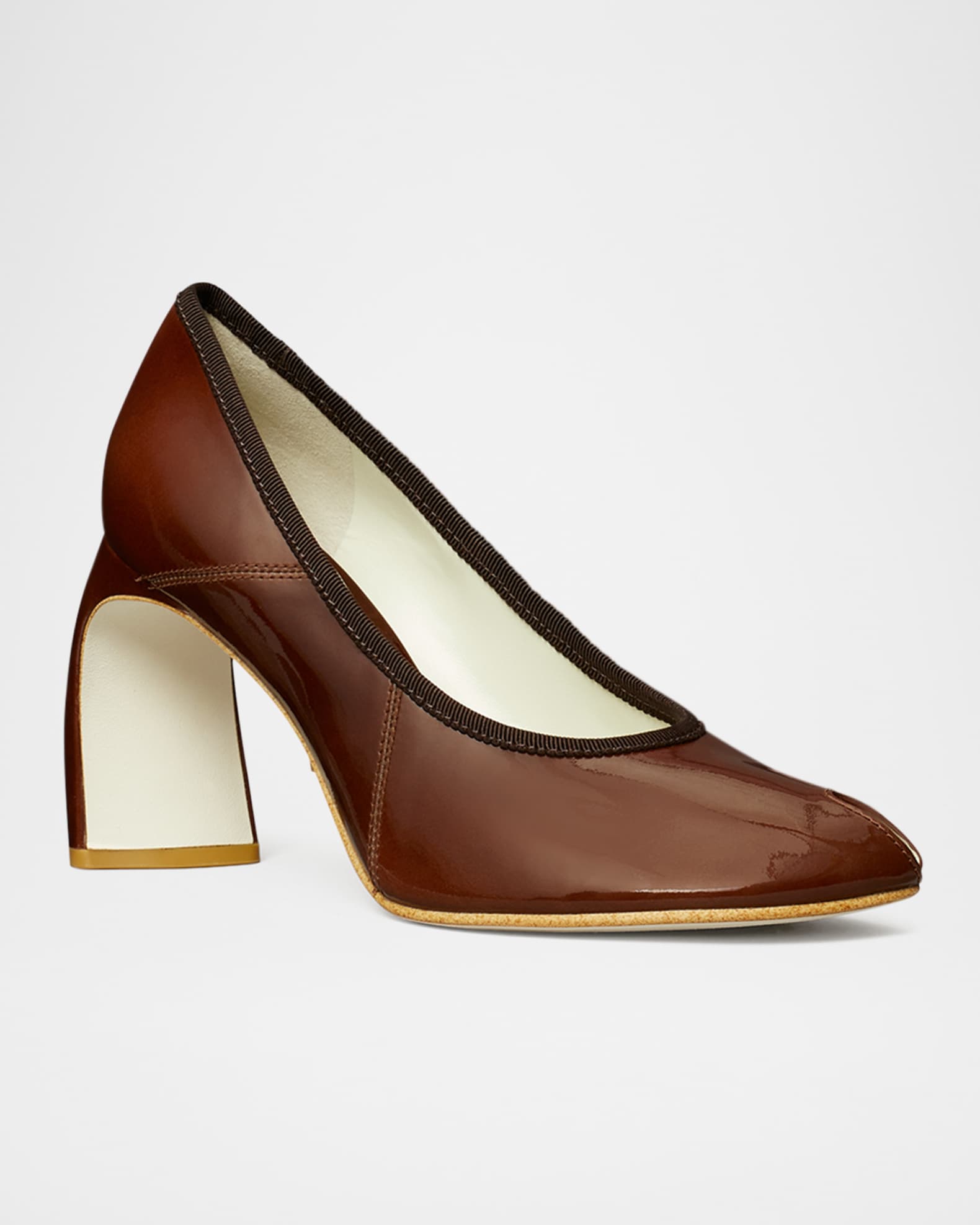 Leather Peep Toe Pumps 1