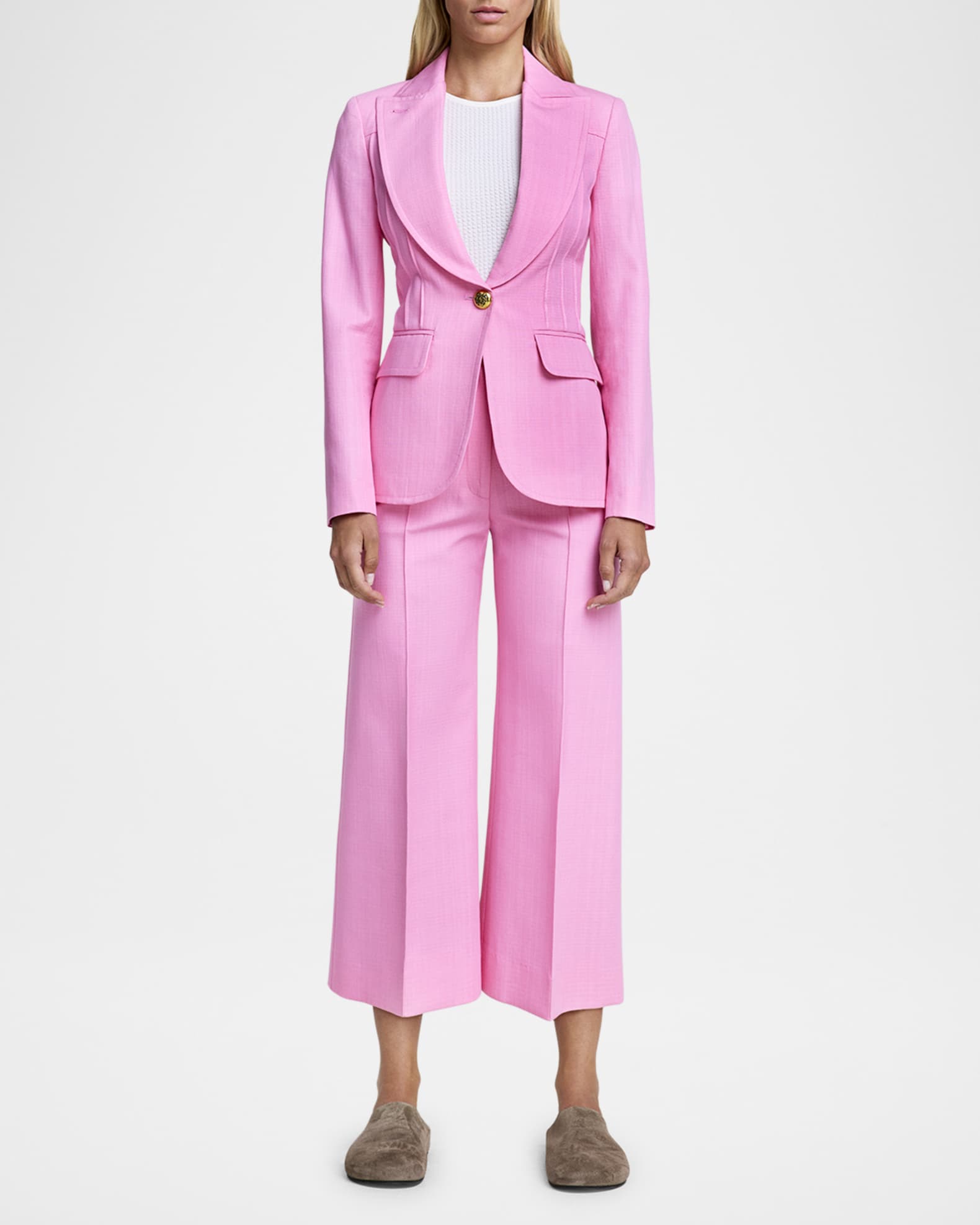 Single-Breasted Pintuck Blazer 1