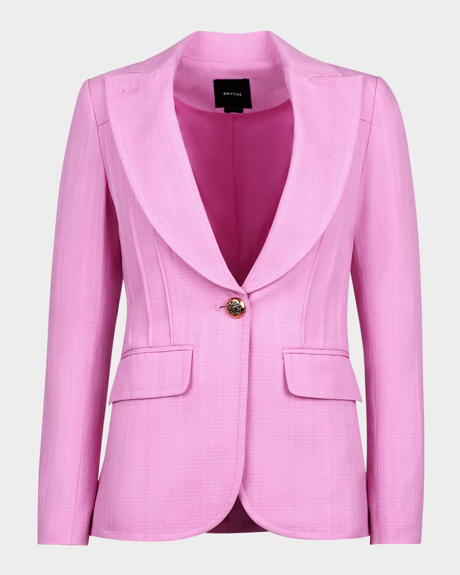 Single-Breasted Pintuck Blazer 0