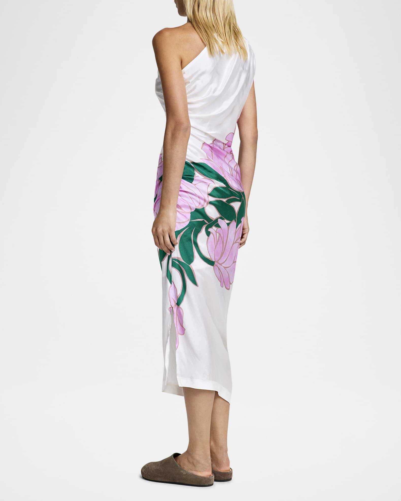 Magnolia Ruched Asymmetric Midi Dress 1