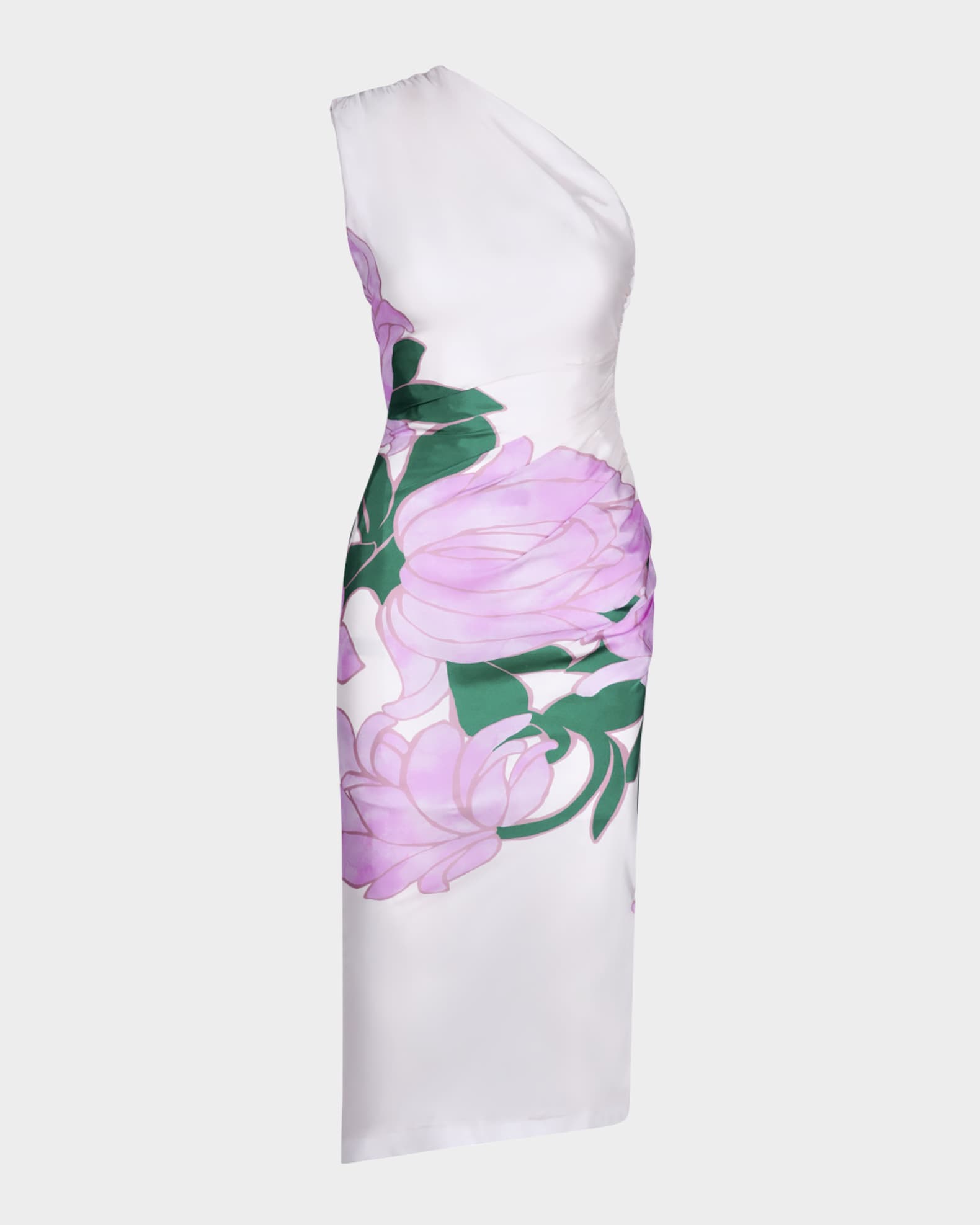 Magnolia Ruched Asymmetric Midi Dress 0