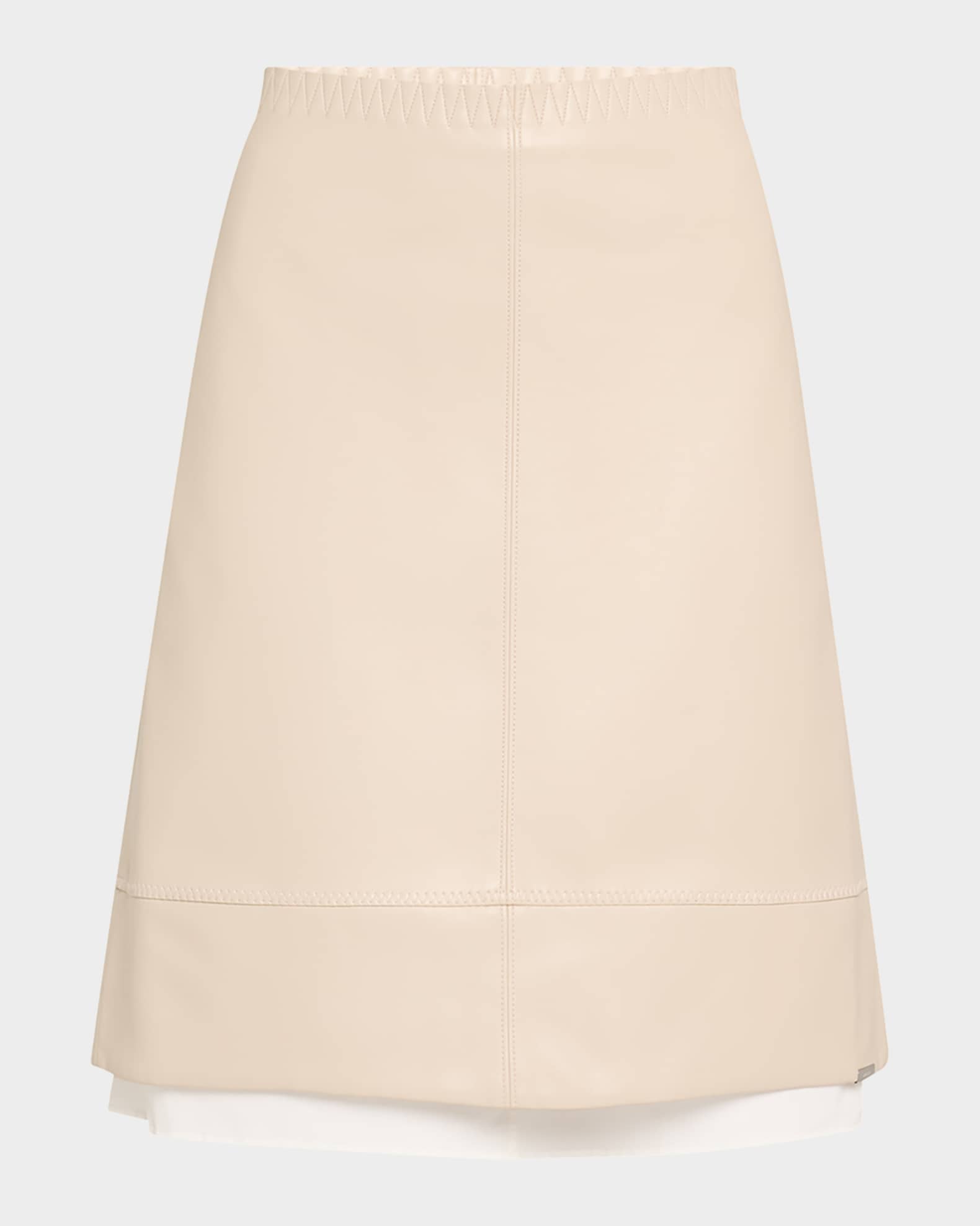 Aubria Layered Faux Leather Skirt  0