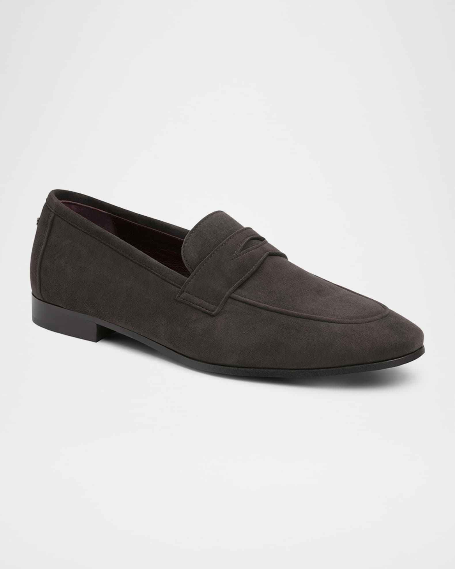 Ebano Suede Penny Loafers 1