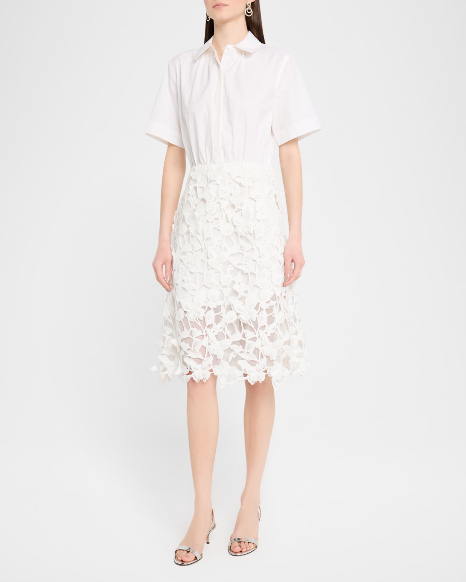 オールインワン・サロペット Simkhai Colette Combo Dress SIMKHAI Colette Short-Sleeve Combo Dress | Neiman Marcus