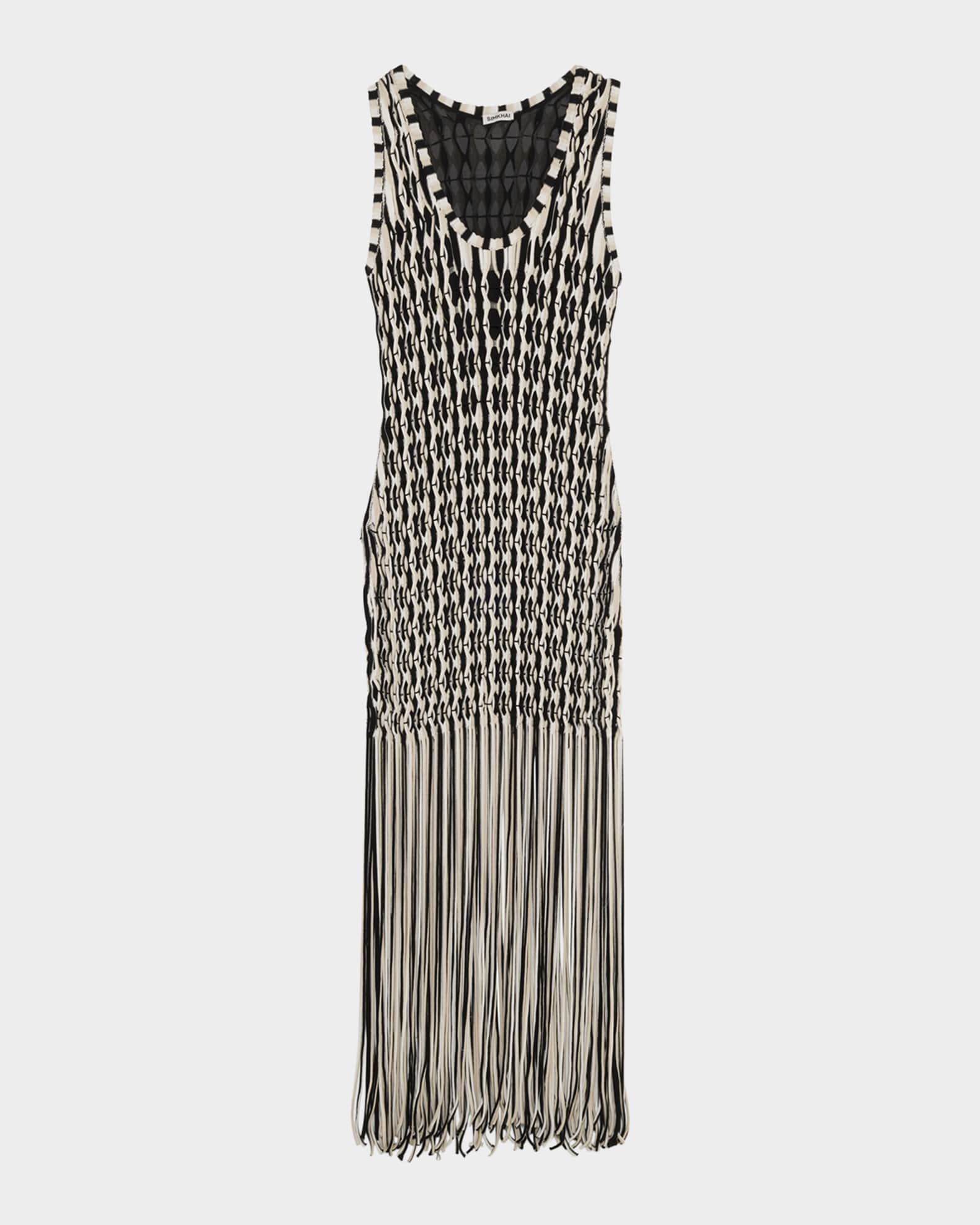 SIMKHAI Sonia Woven Fringe Tank Dress | Neiman Marcus