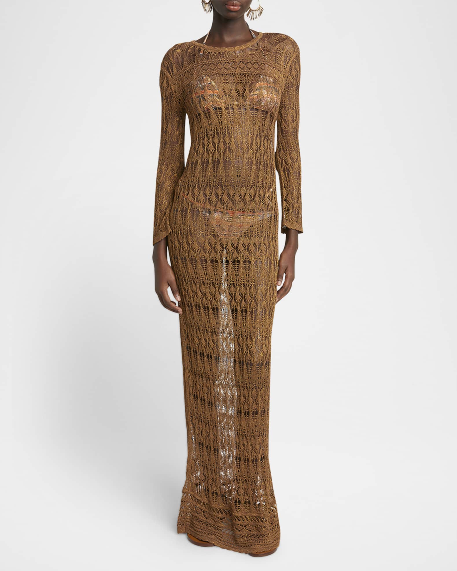 Paloma Long Crochet Backless Dress 1