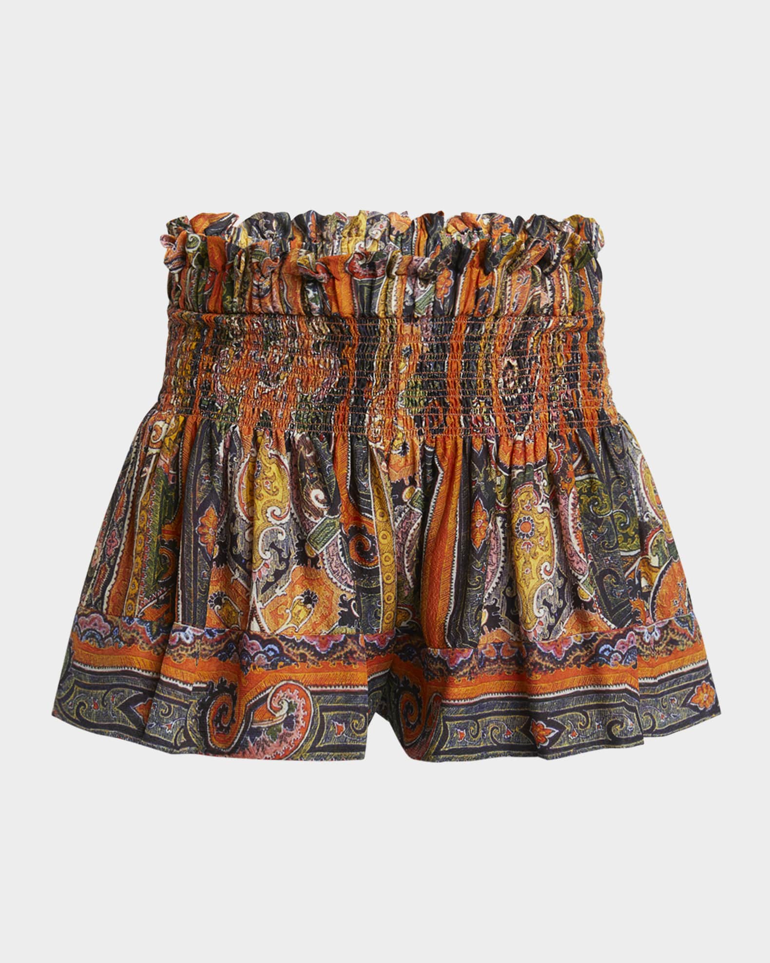 Maelly Paisley Wide Silk Shorts 0