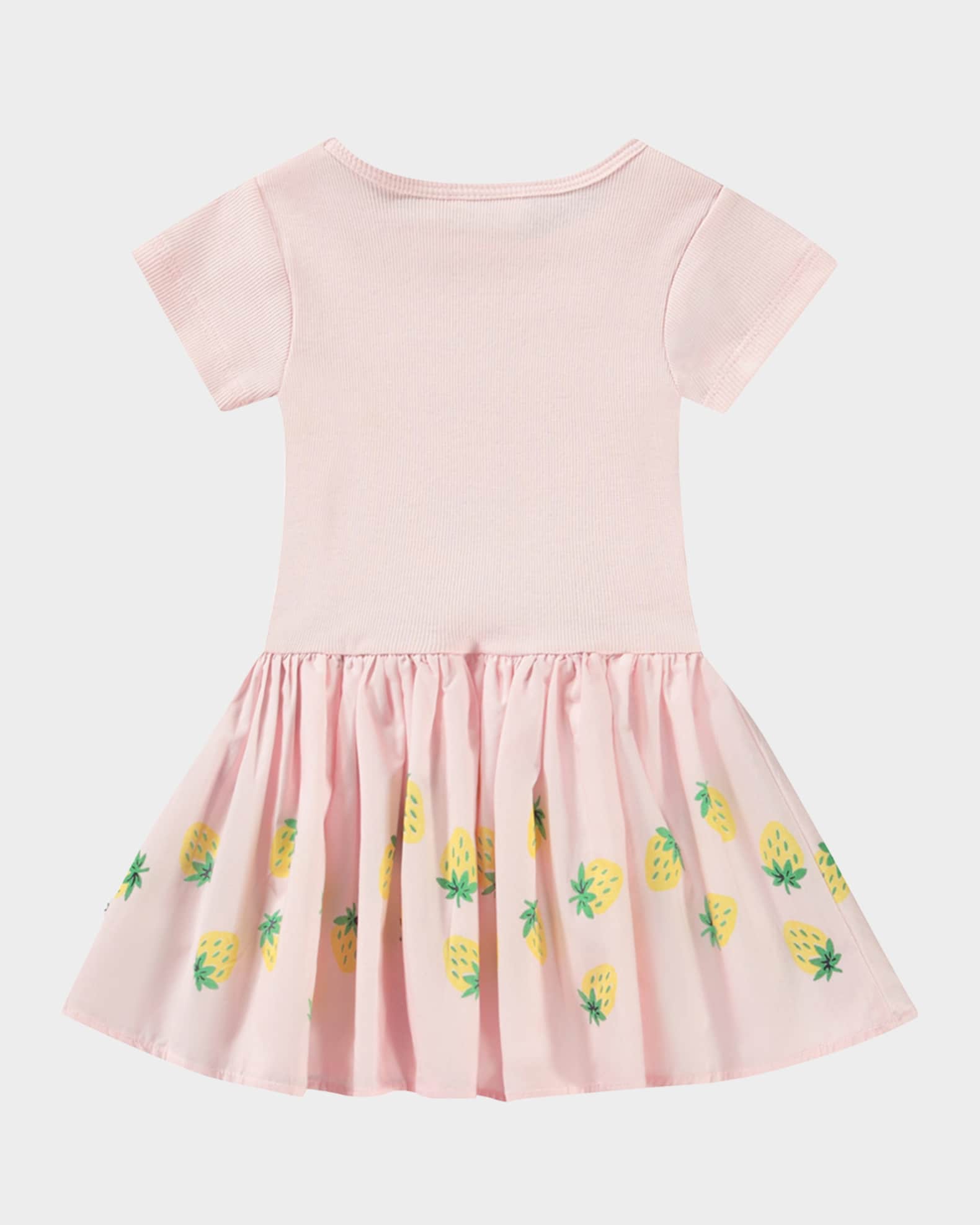 Girl's Carin Strawberry-Print Combo Dress, Size 6M-2 1