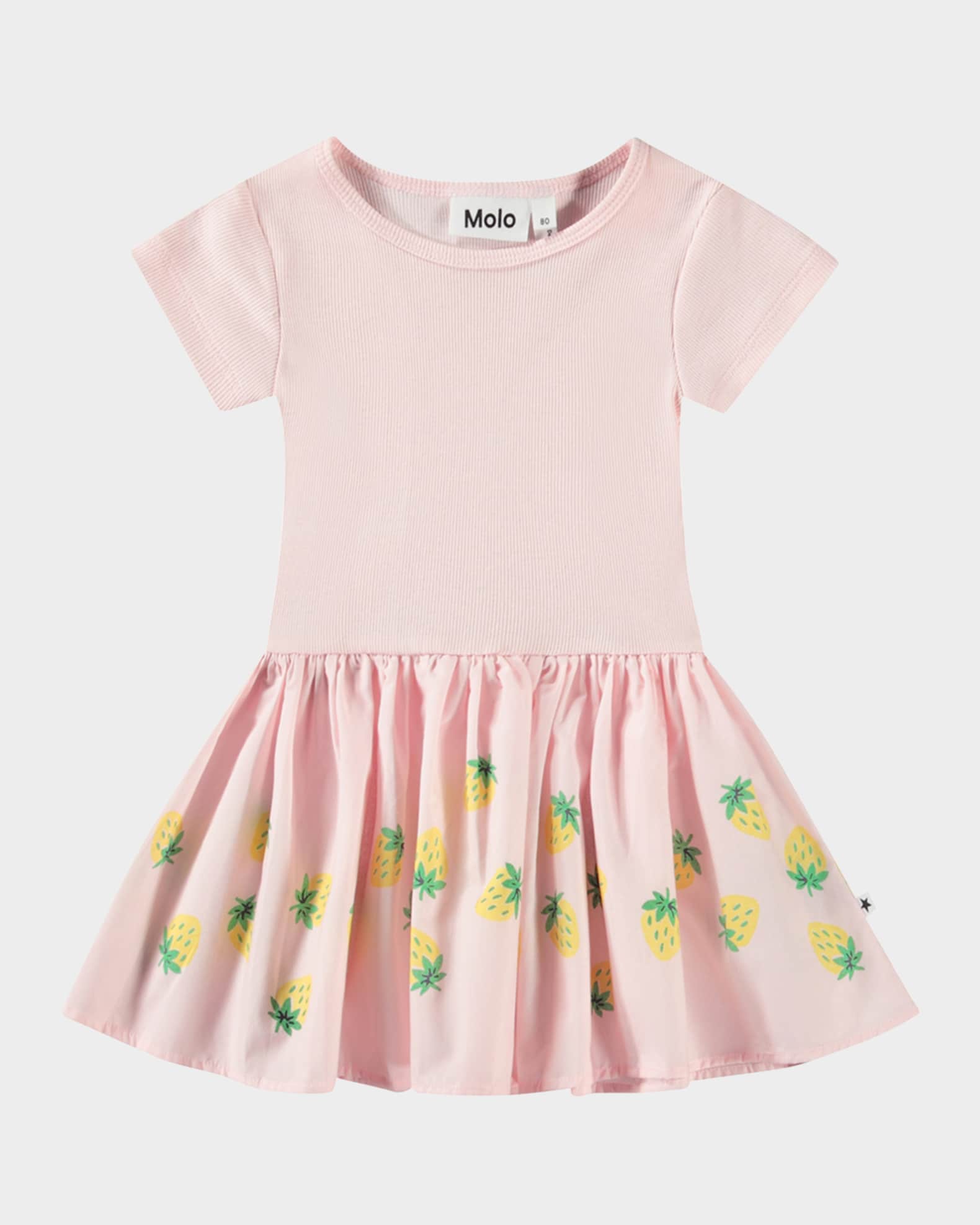 Girl's Carin Strawberry-Print Combo Dress, Size 6M-2 0