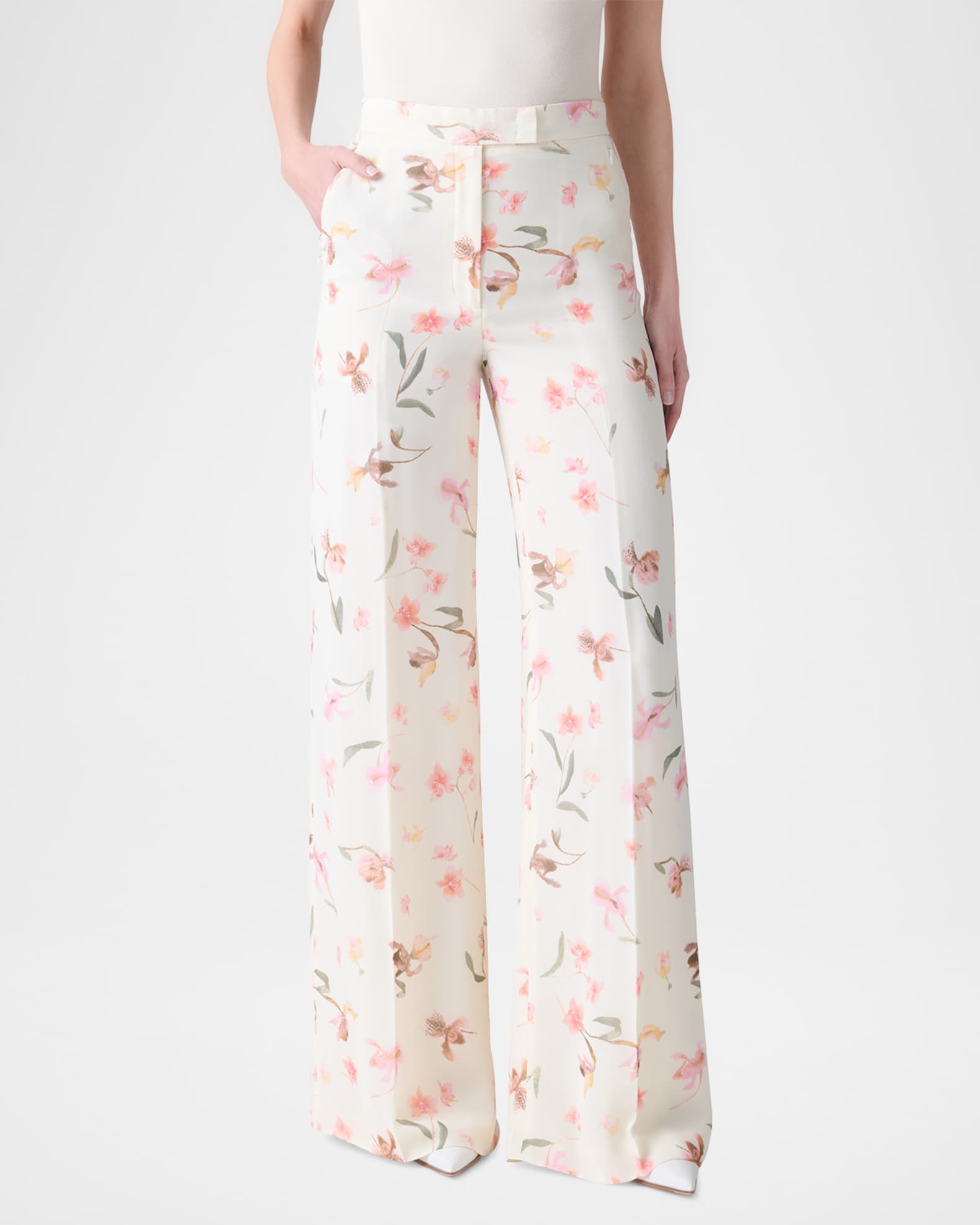 Floretta Wide-Leg Silk Pants 1