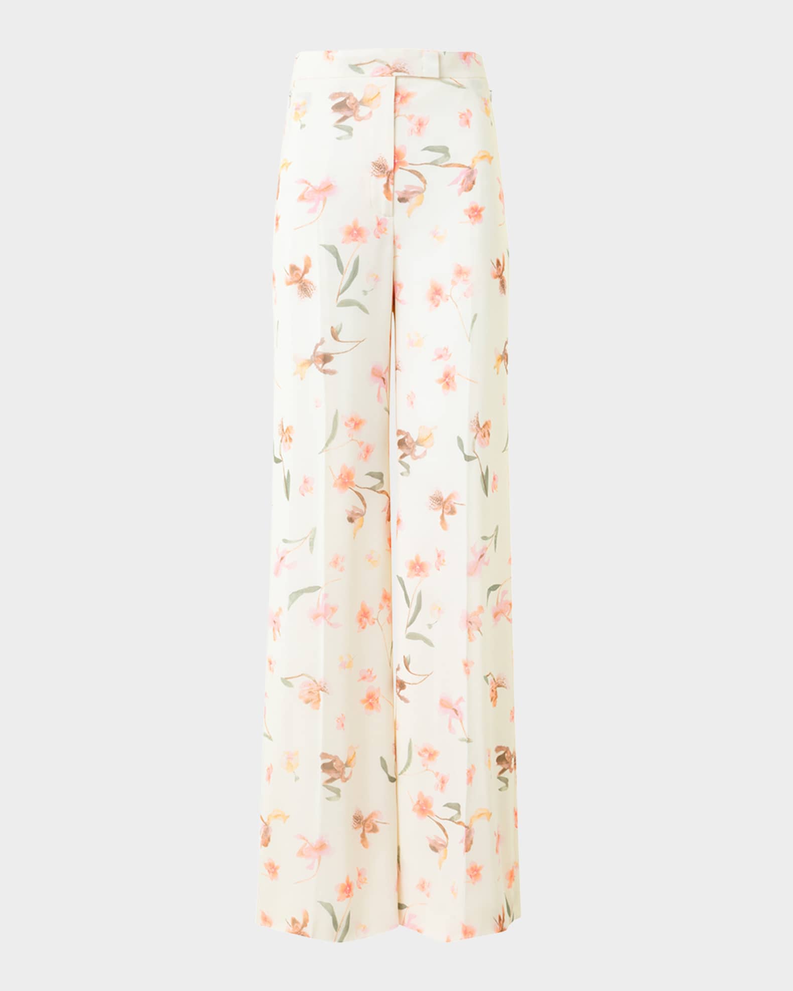 Floretta Wide-Leg Silk Pants 0