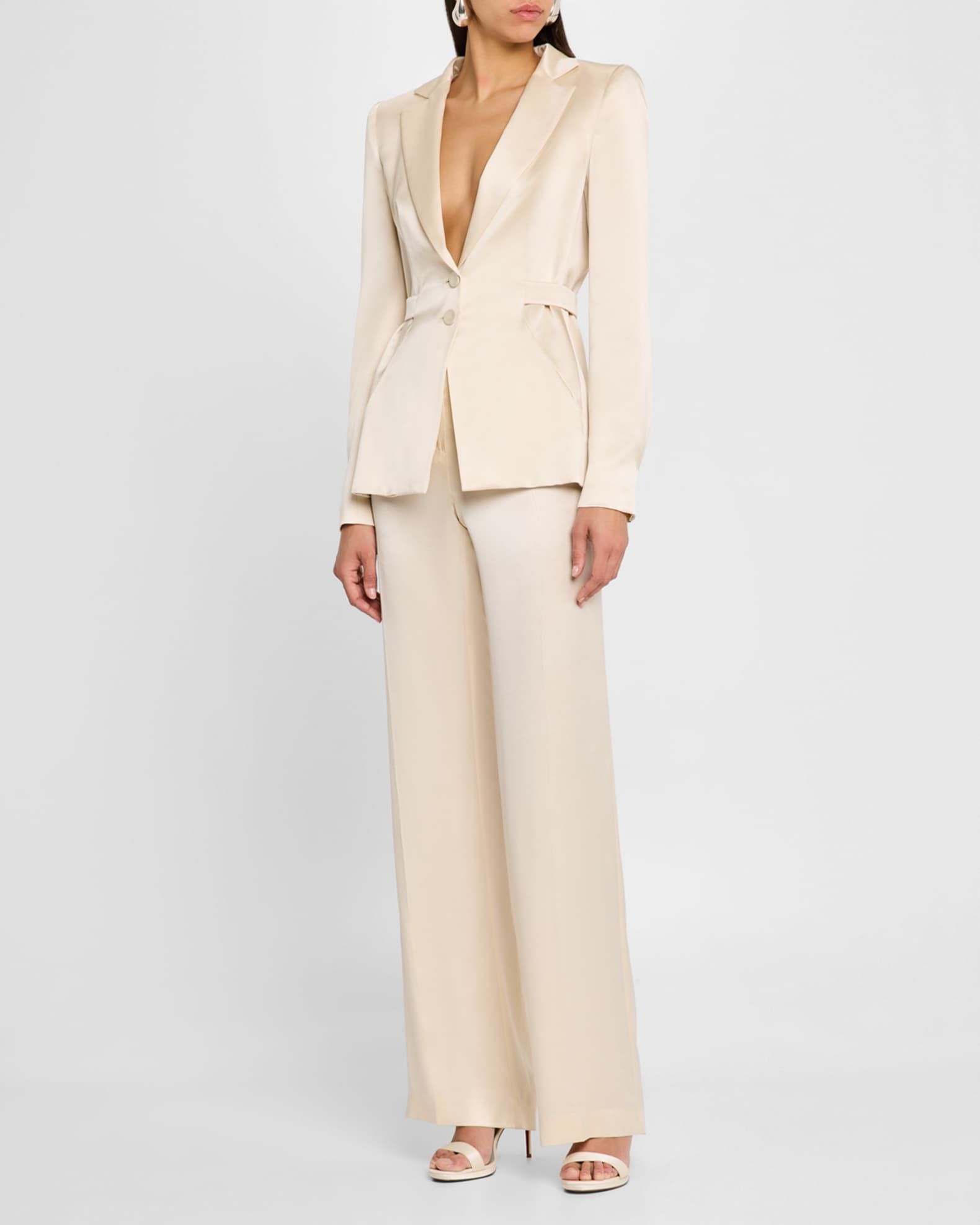 Draped Cutout Single-Breasted Jacket 1