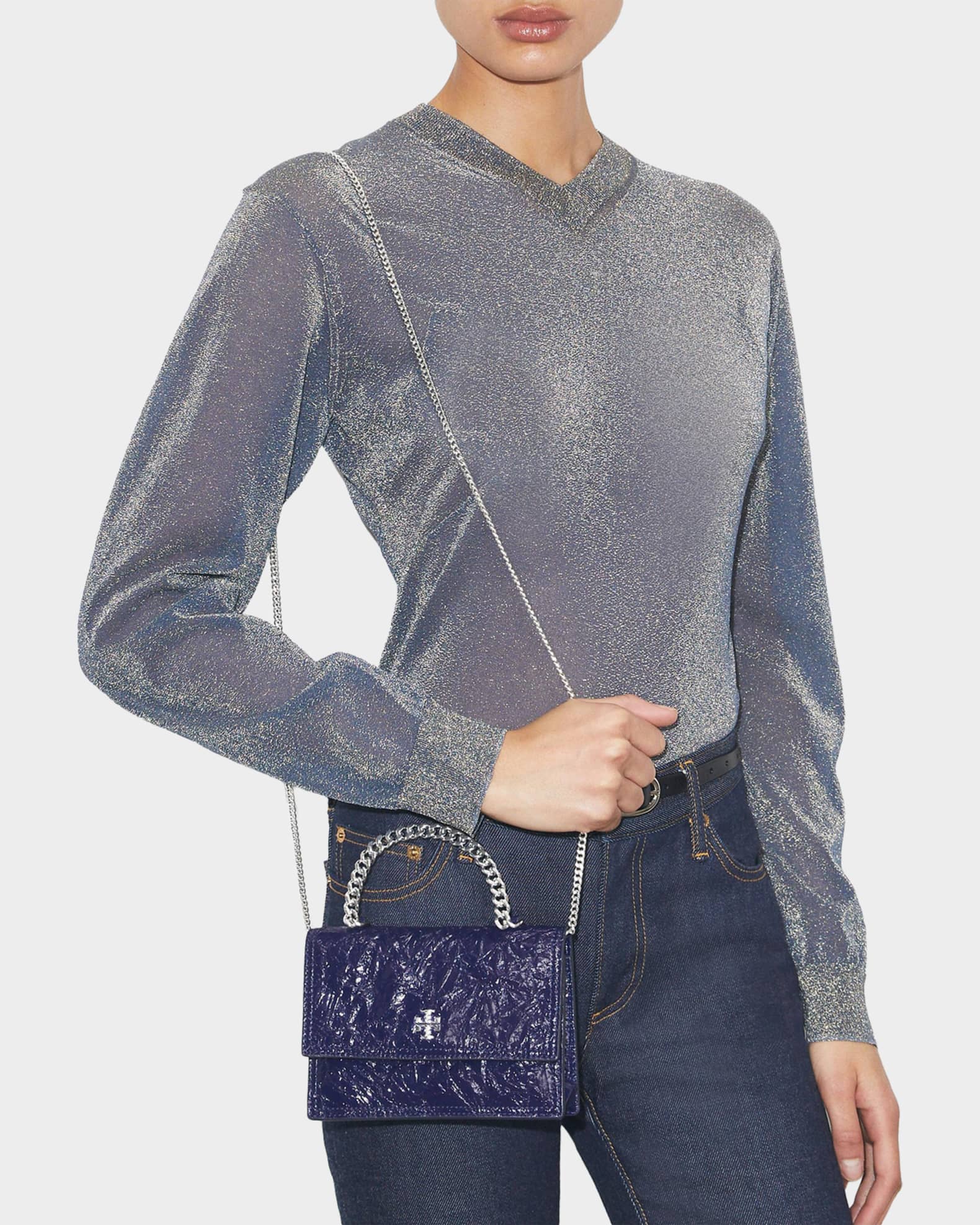 kirari Tory Burch Kira Mini Deconstructed Leather Top-Handle Bag | Neiman