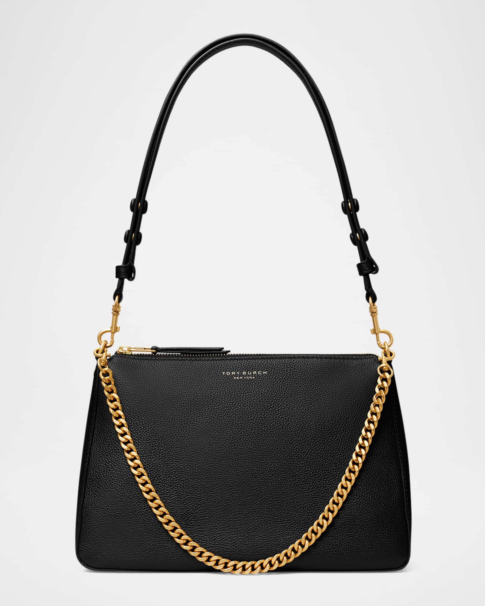 Perry Zip Leather Shoulder Bag 0