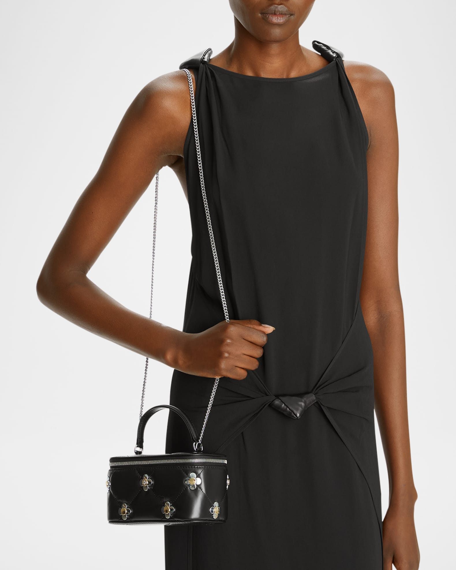 Kira Clover Quilted Leather Vanity Top-Handle Bag 1
