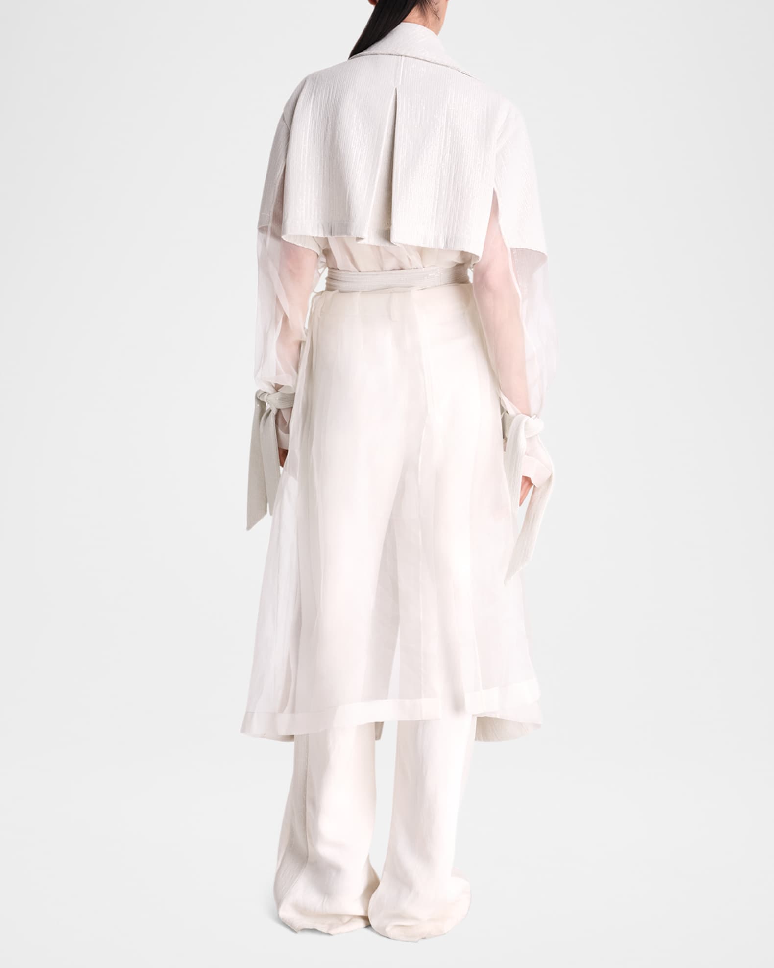 Foreign Affair Sequined Silk Organza Trench Coat  1