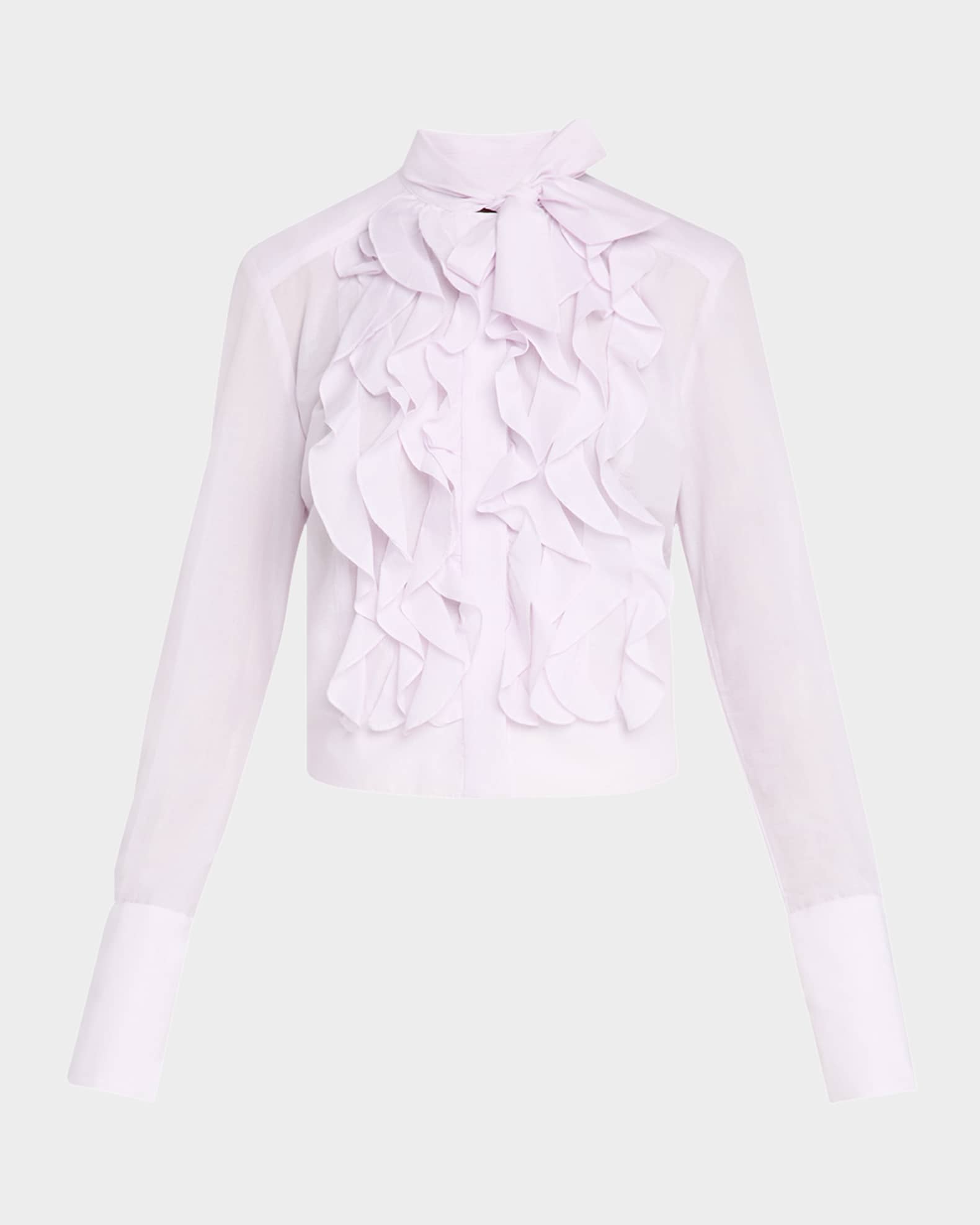 Patti Crinkled Silk Cotton Voile Blouse 0