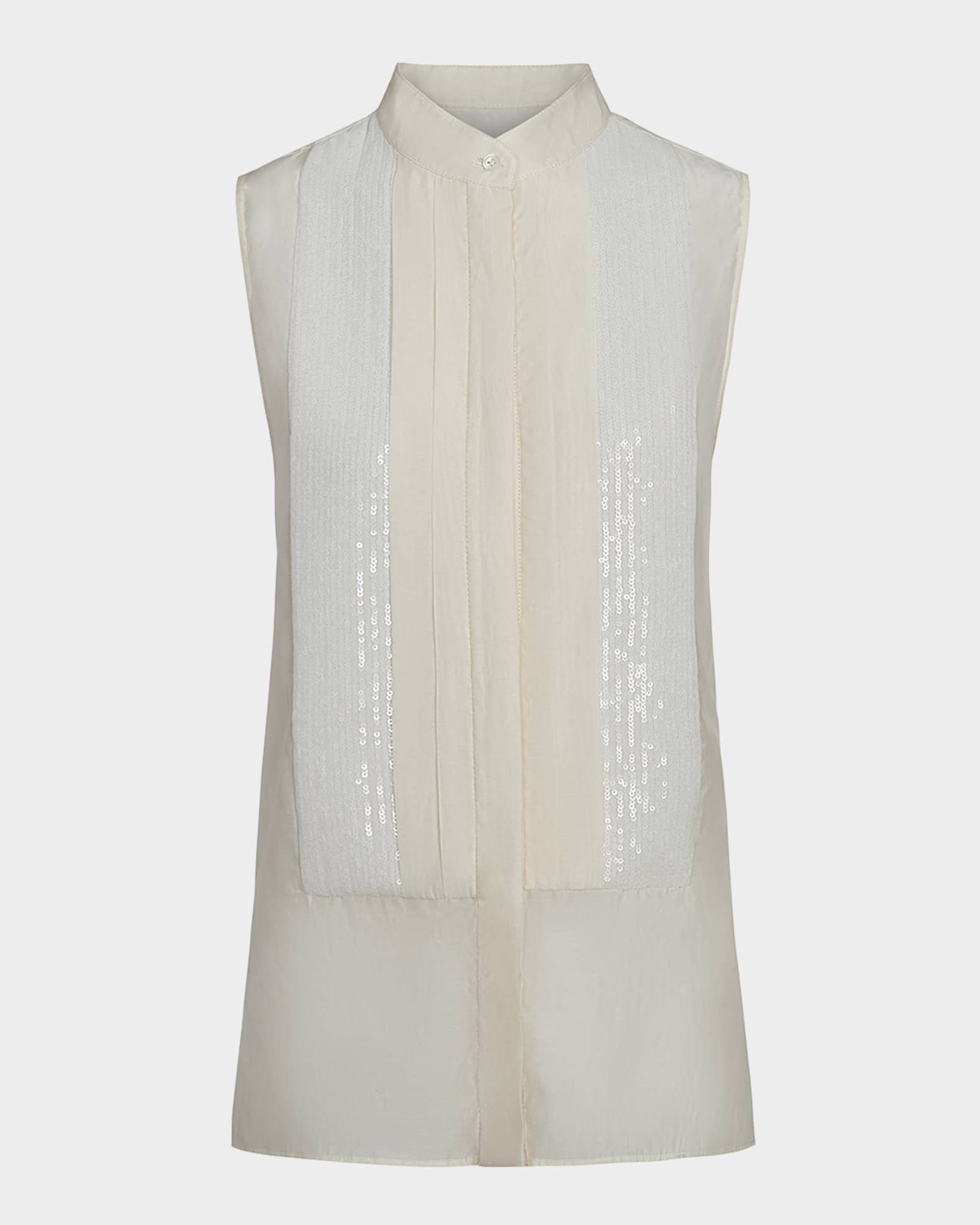 Adele Sequined Semi-Sheer Blouse 0