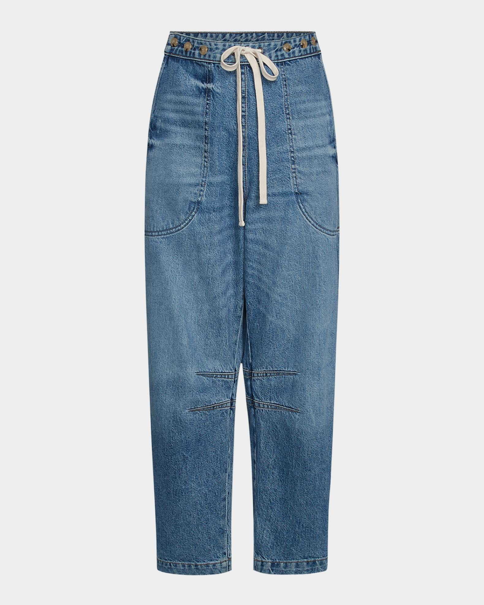 Jetties Beach Drawstring Barrel-Leg Jeans 0