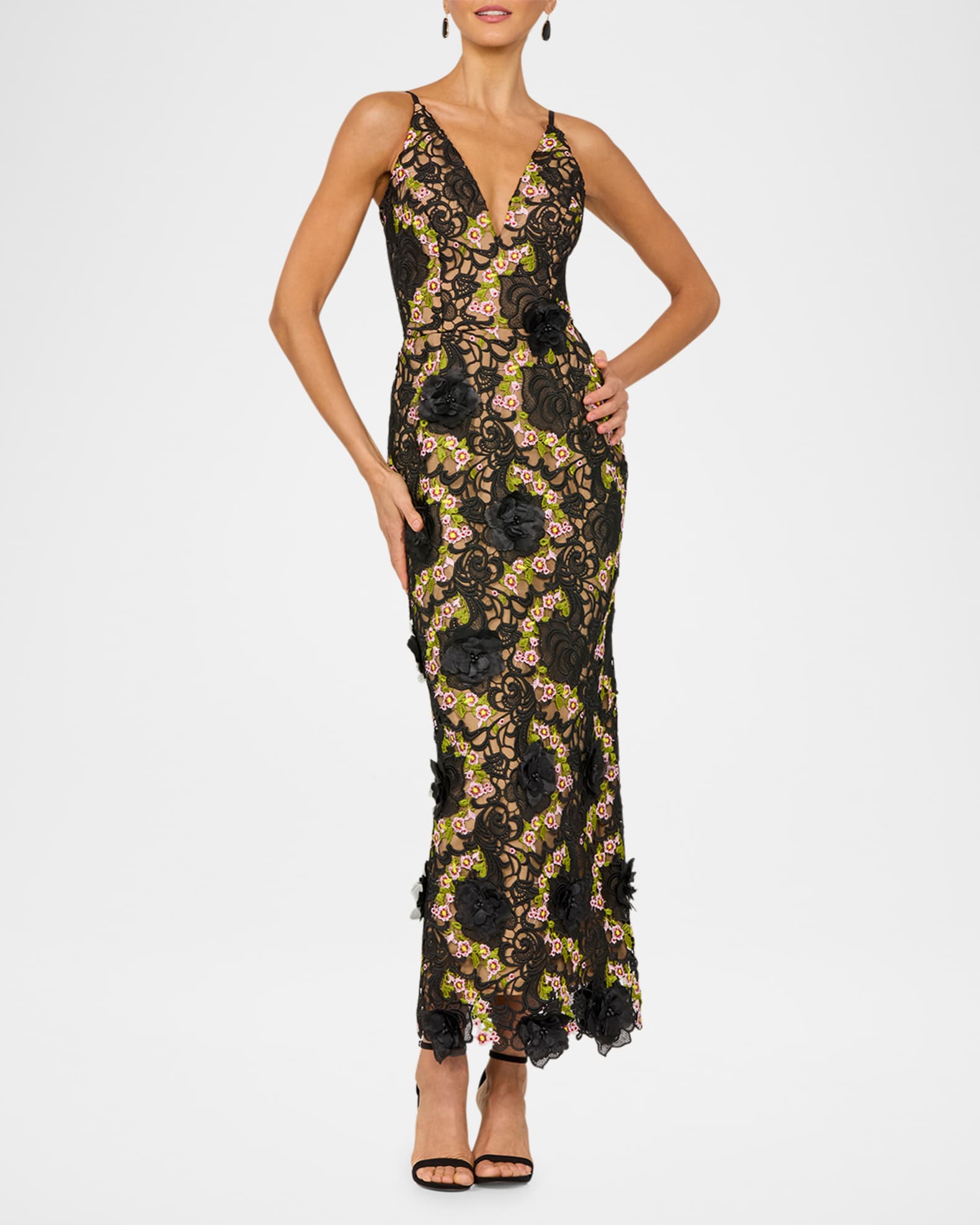 Norah Floral Lace Column Midi Dress 1