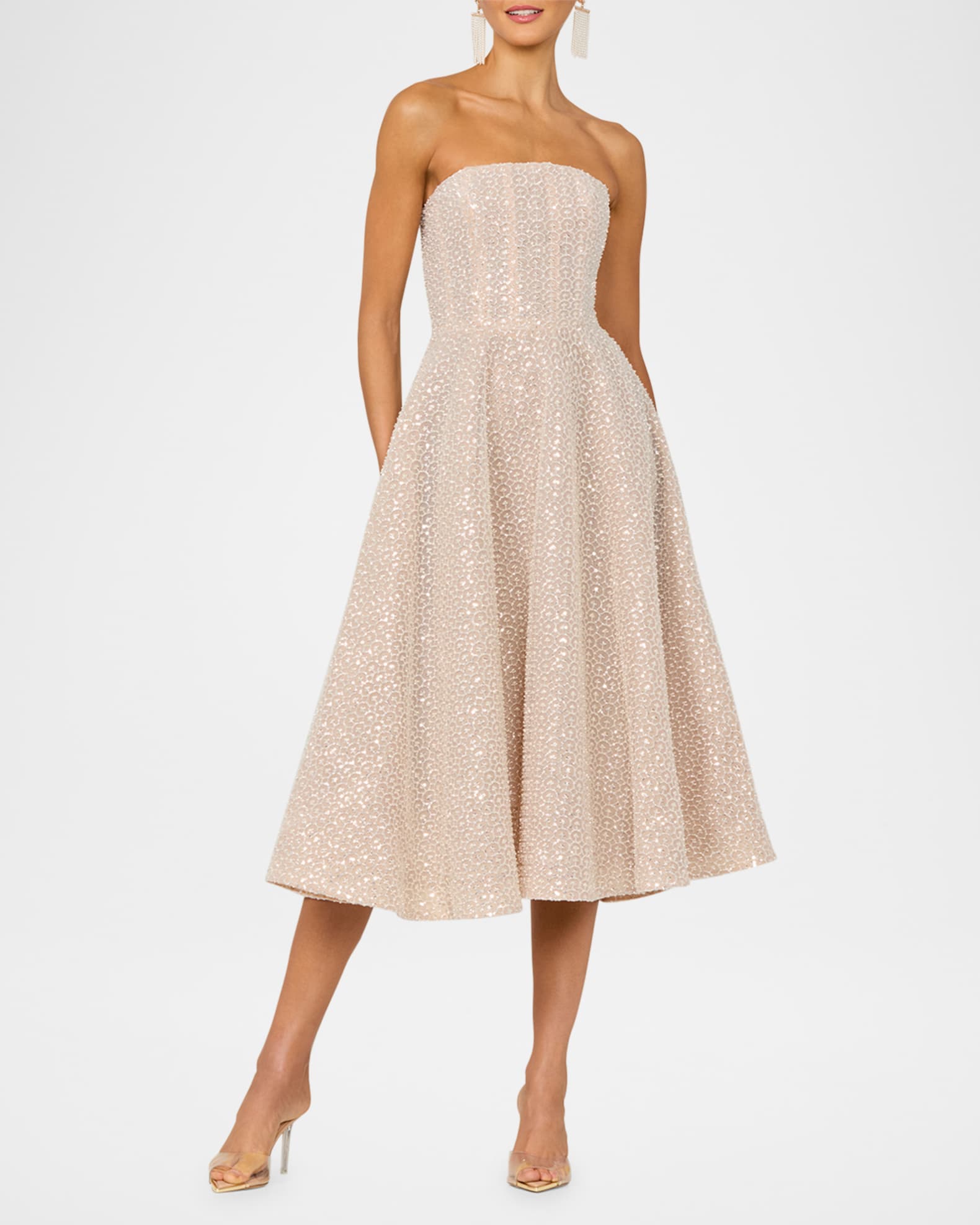 Vivi Strapless Beaded Midi Dress 1