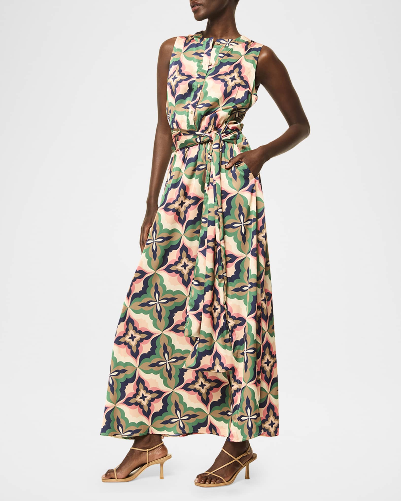MISA Los Angeles Anabella Mosaic Tile Maxi Dress | Neiman Marcus