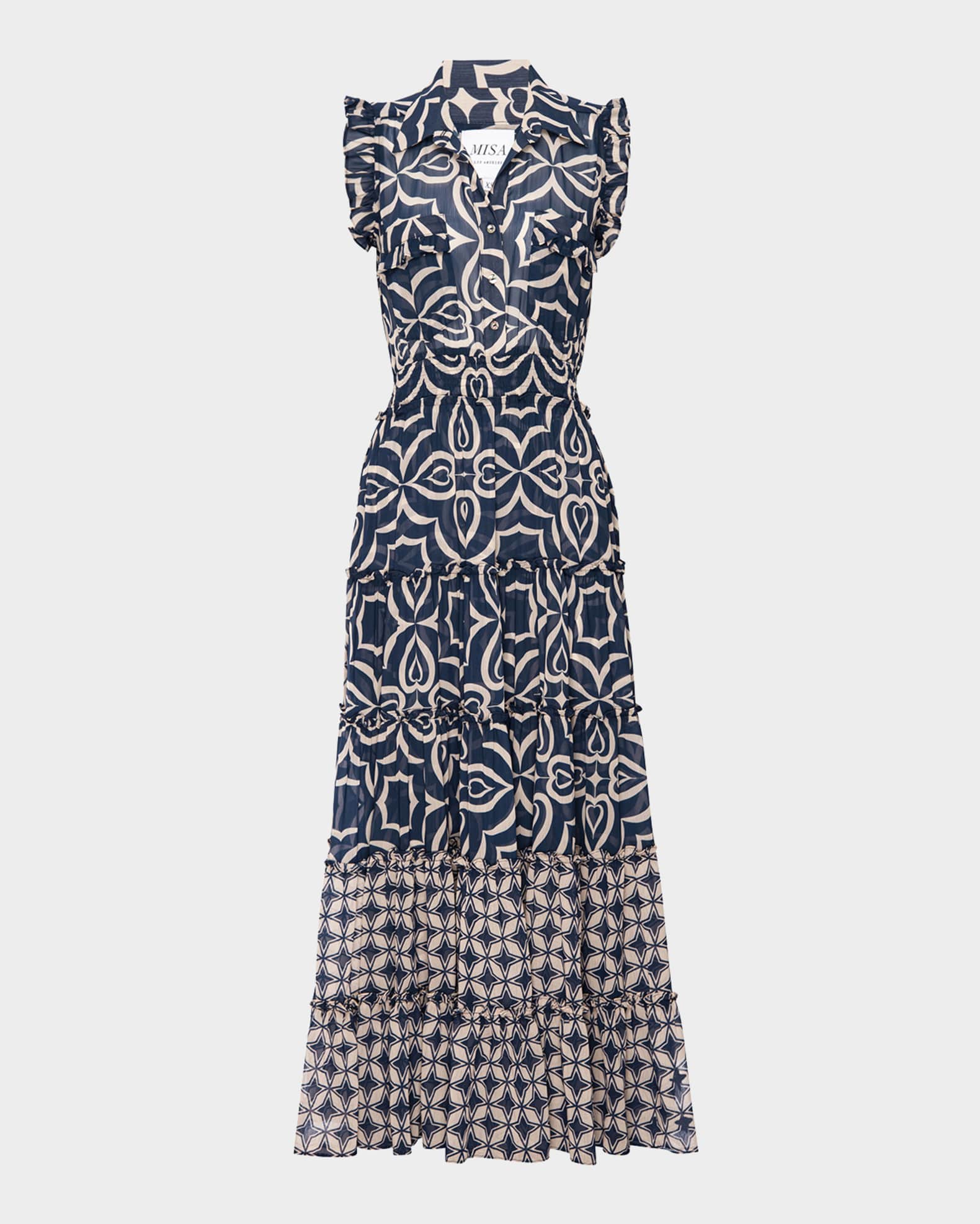 Trina Ruffled Chiffon Maxi Dress 0