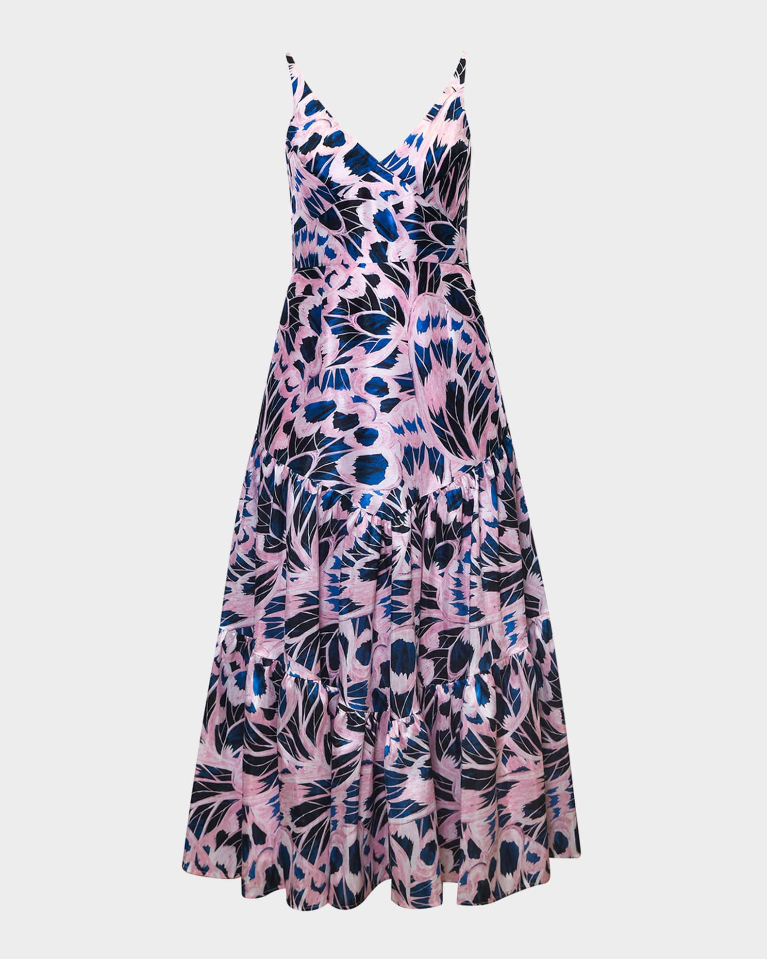 Arden Tiered Floral-Print Maxi Dress 0