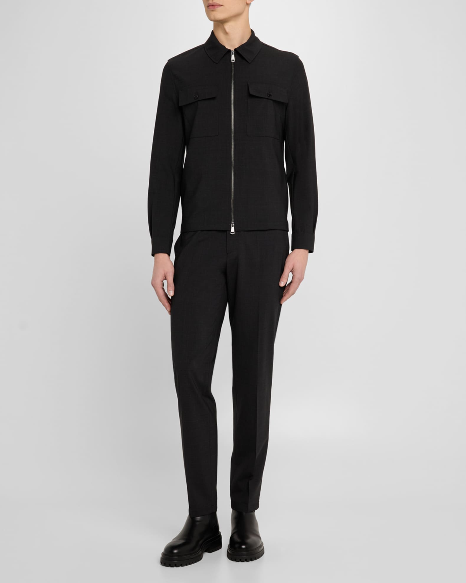 Men's Regular-Fit Stretch Wool Pants - Thumbnail 2