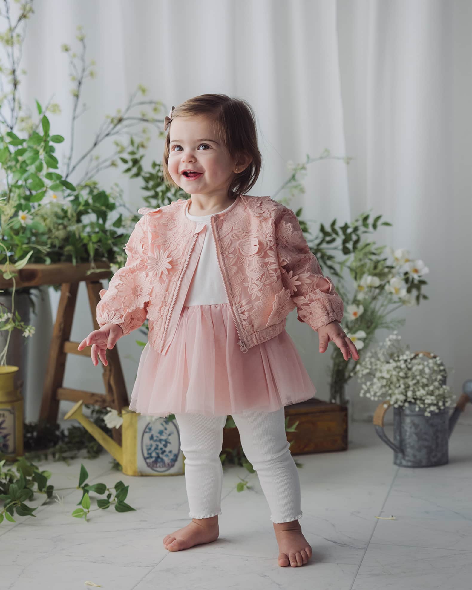Girl's Lace Bomber Jacket Three-Piece Set, Size 3M-24M 1