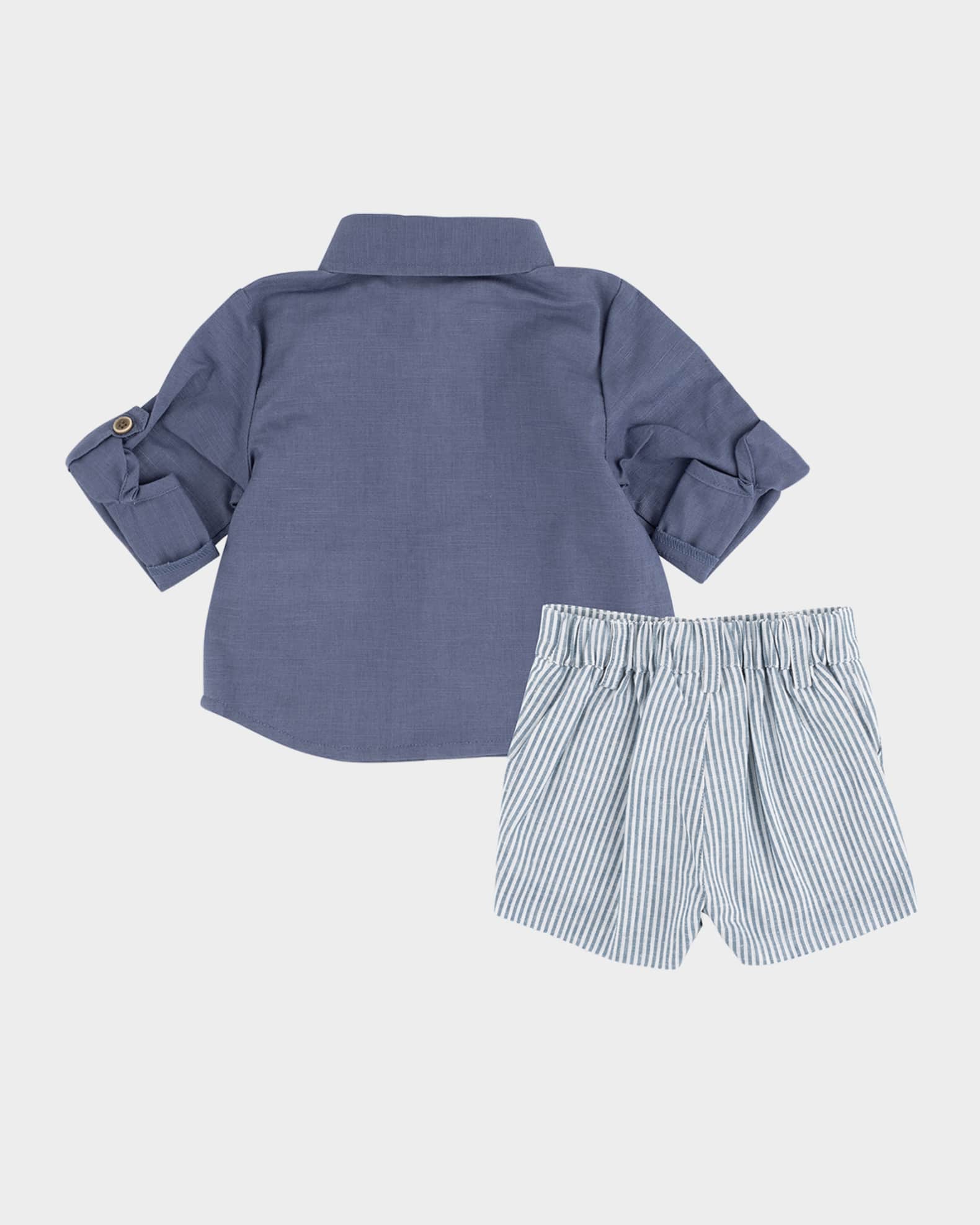 Boy's Linen Shirt & Shorts Set, Size 3M-24M 1