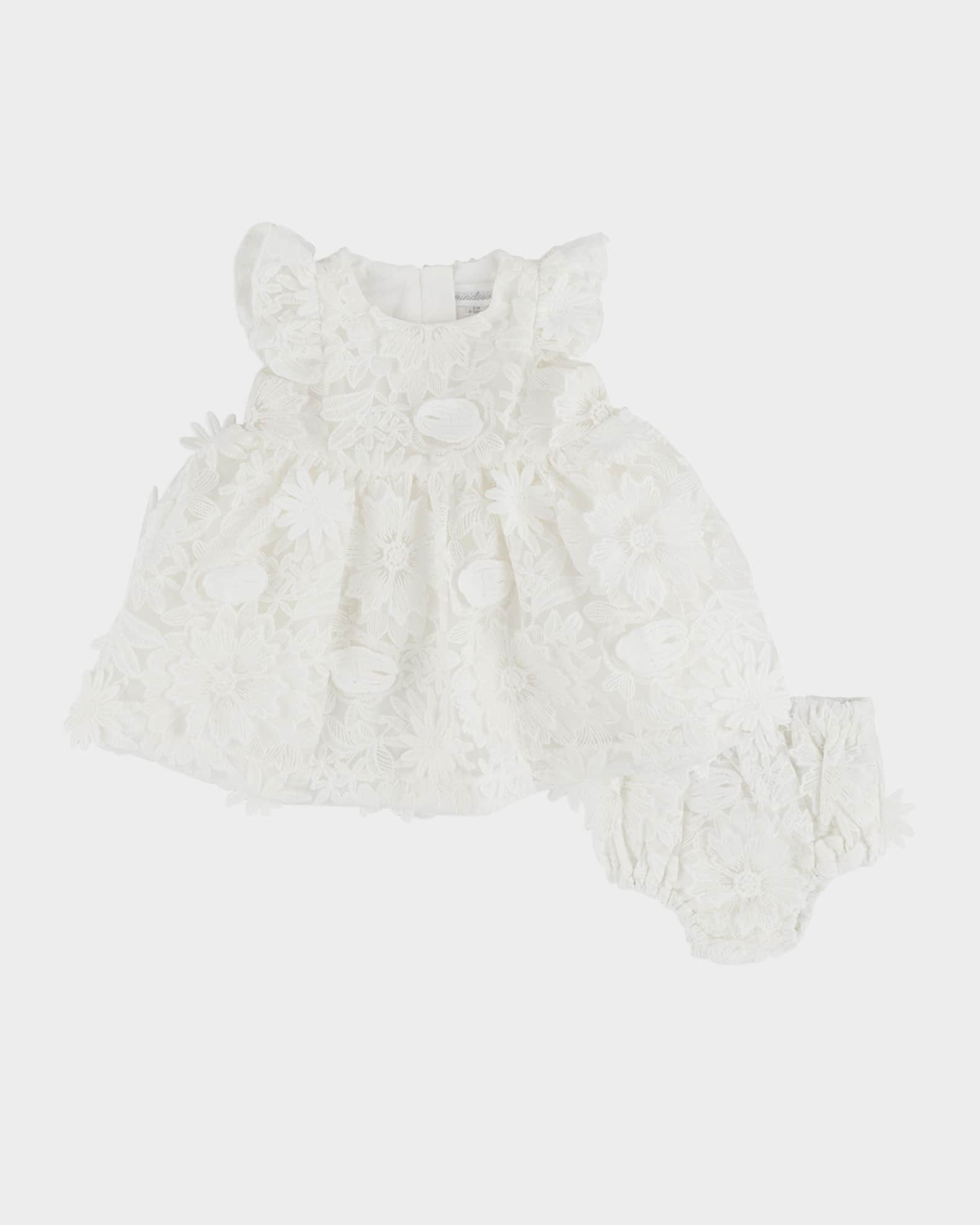 Girl's Floral Embellished Lace Dress, Size 3M-24M 0