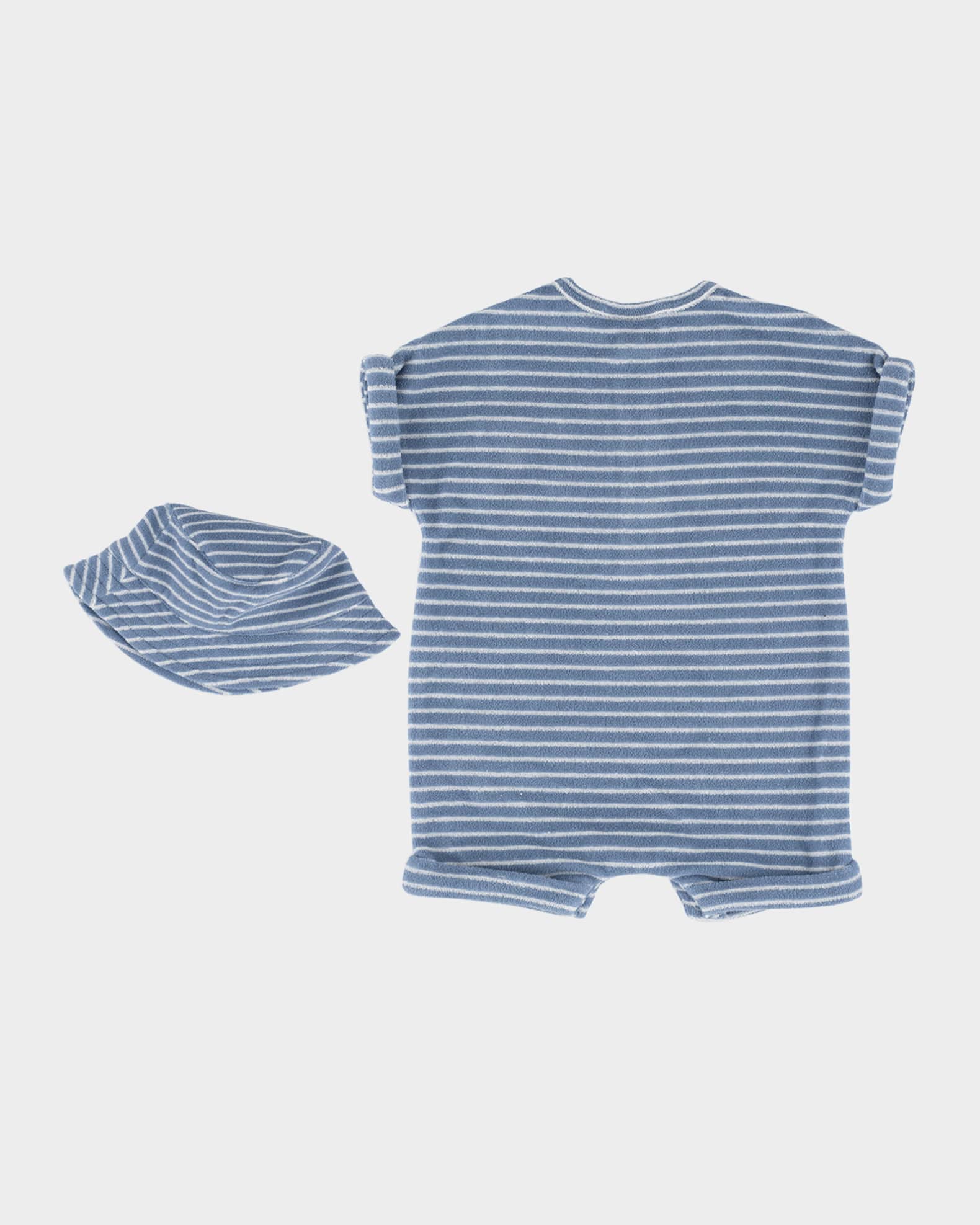 Boy's Striped Romper W/ Hat Set, Size 3M-24M 1