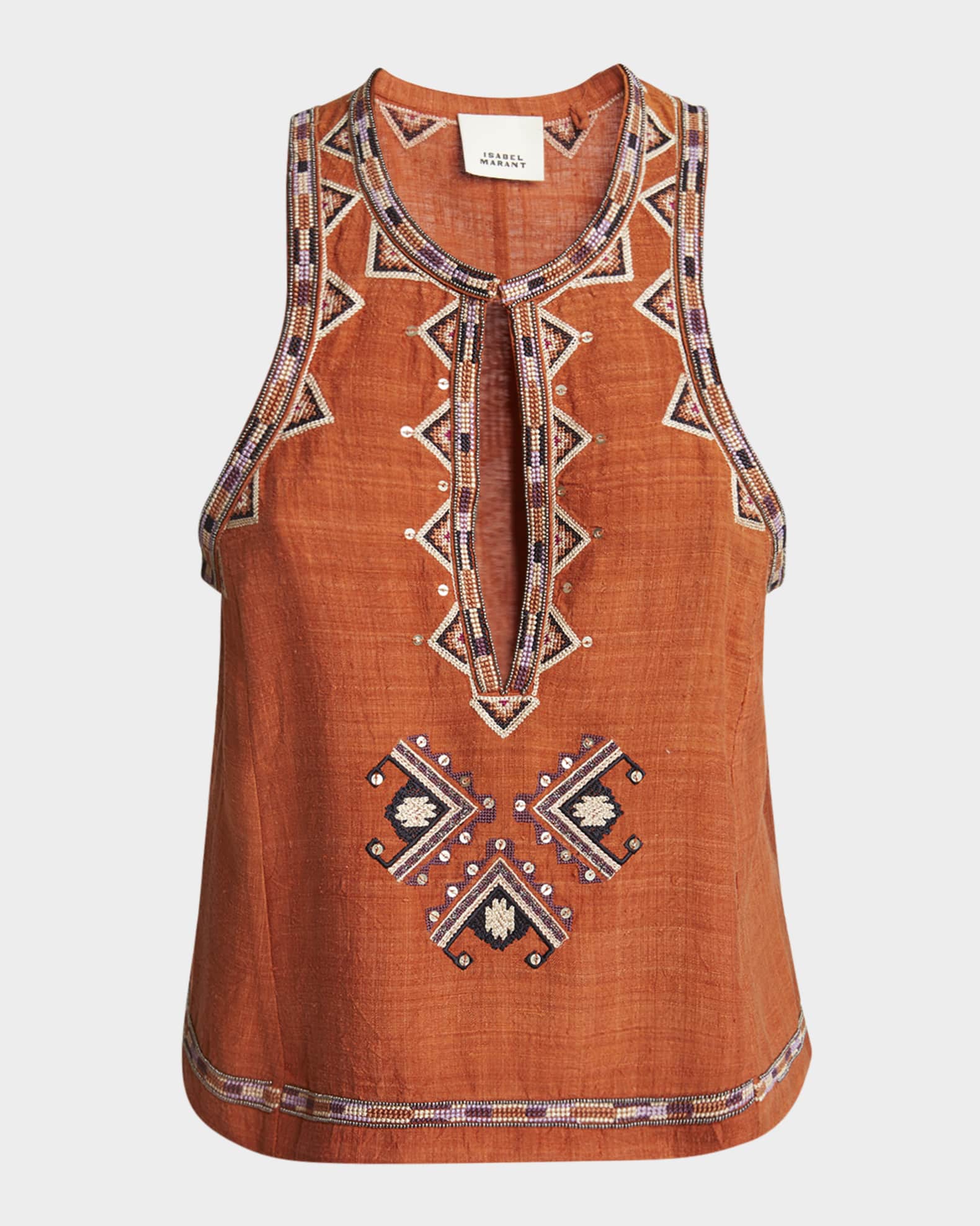 Zahara Beaded Silk Tank Top 0