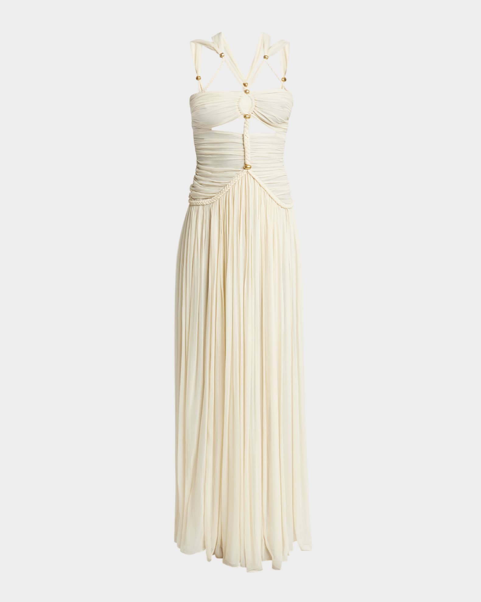 Rafael Ruched Strappy Maxi Dress 0